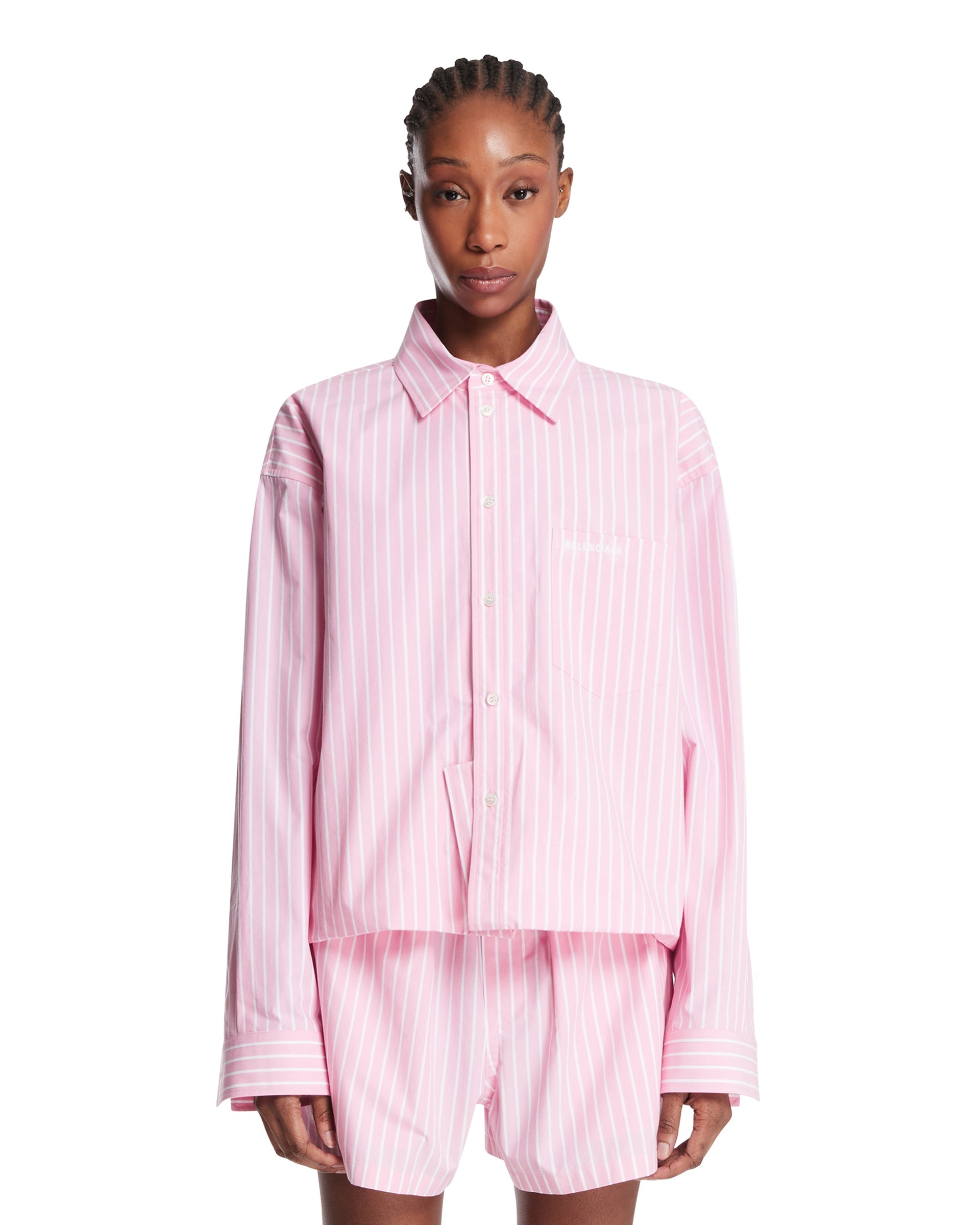 Pink Striped Shirt Balenciaga оригінал – Купити в Україні – боковий вид