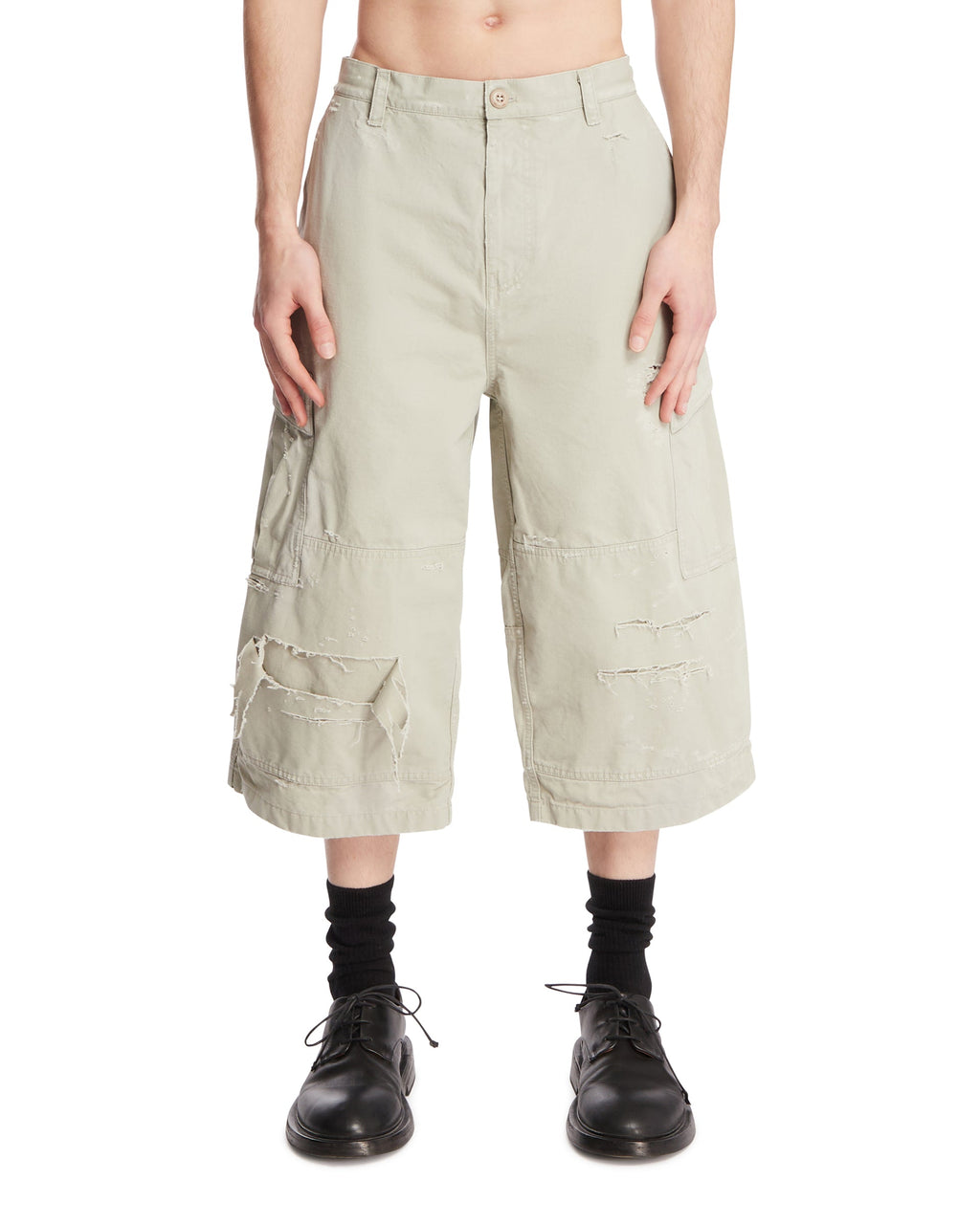 Beige Cropped Cargo Pants Balenciaga оригінал – Купити в Україні – боковий вид
