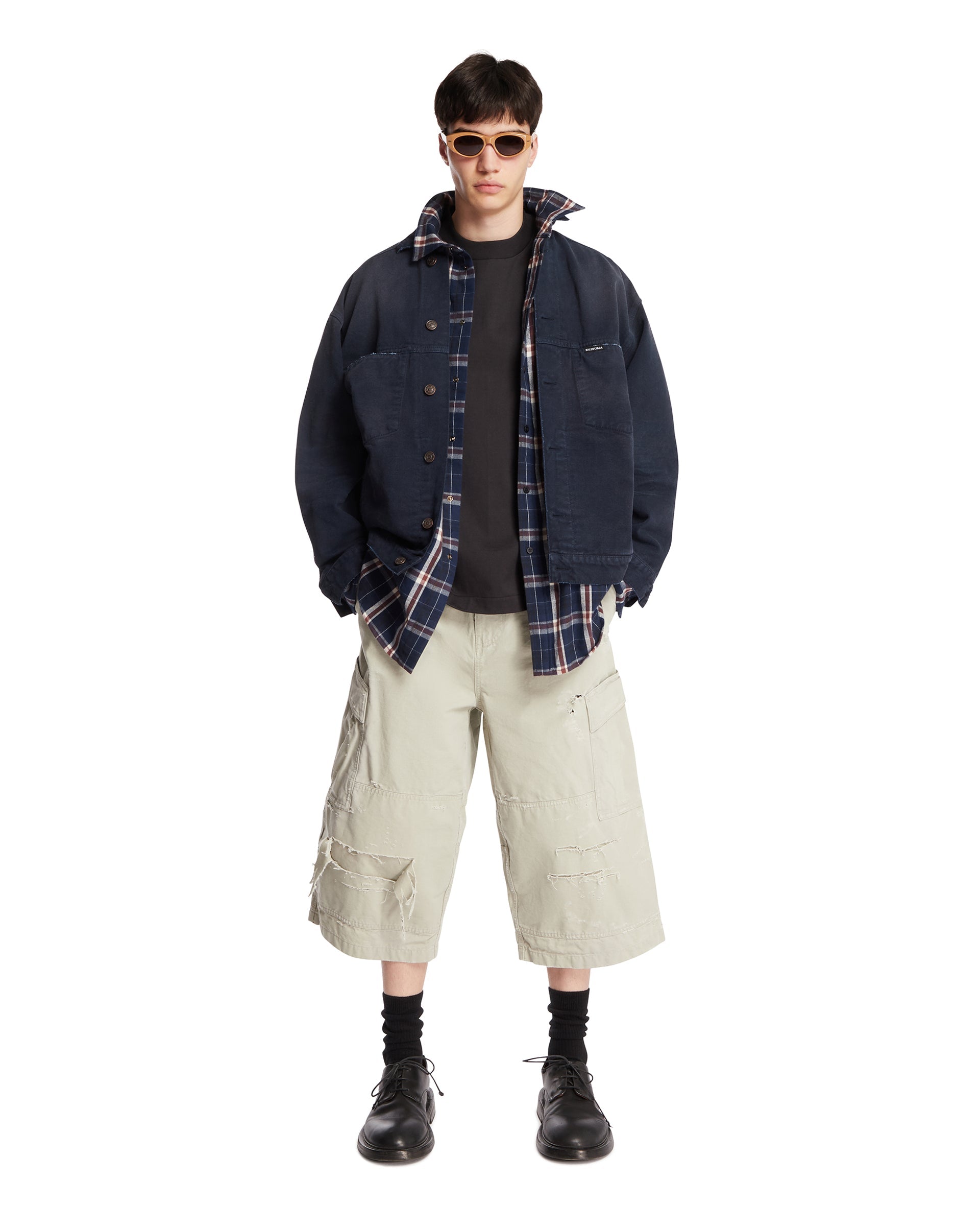Beige Cropped Cargo Pants Balenciaga оригінал – Купити в Україні – детальний вид - BALENCIAGA