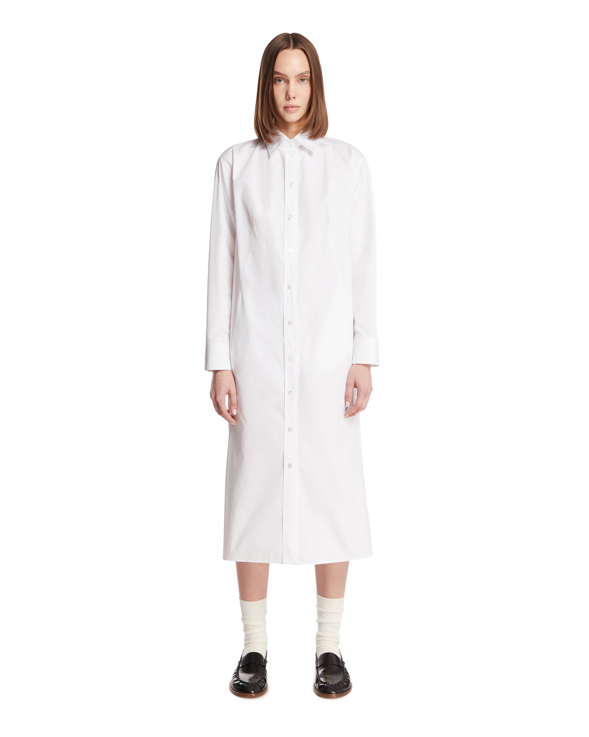 White Back-Neck Chemisier Balenciaga – Гарантія оригінальності – боковий вид