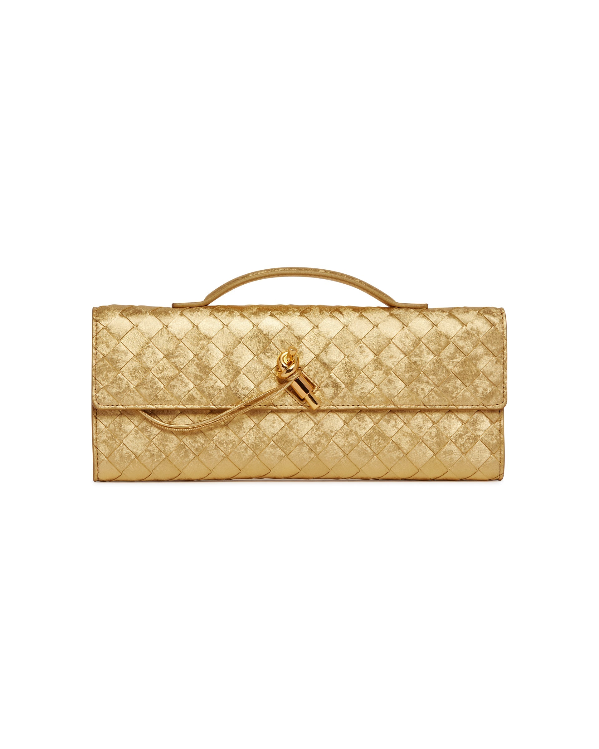 Оригінальна Gold Andiamo Clutch Bottega veneta – вид ззаду