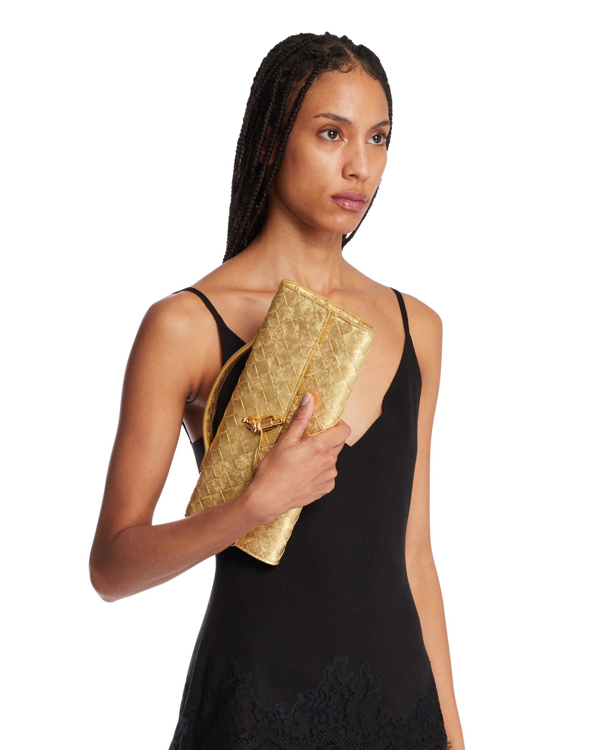 Оригінальна Gold Andiamo Clutch Bottega veneta – детальний вид
