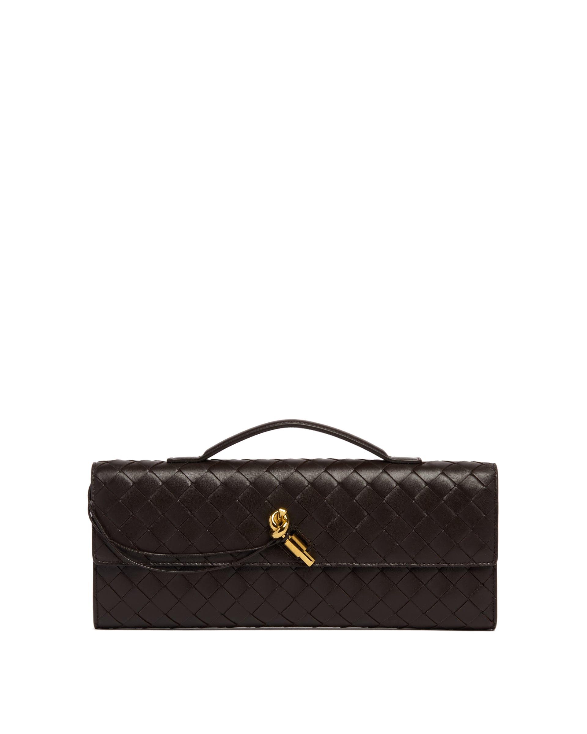 Brown Andiamo Clutch Bottega veneta – Гарантія оригінальності – боковий вид