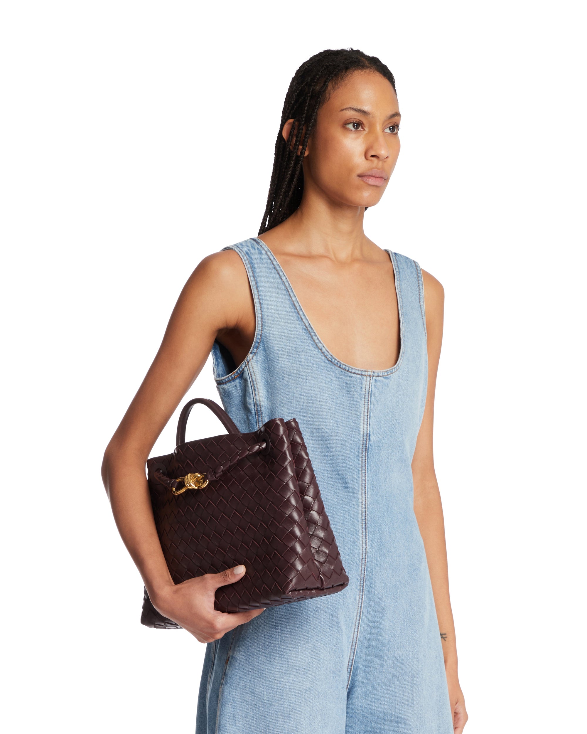 Burgundy Andiamo Medium Bag Bottega veneta оригінал – Купити в Україні – вид ззаду