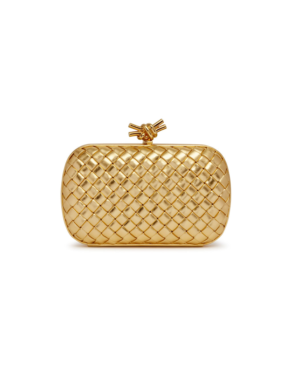Оригінальна Gold Leather Knot Clutch Bottega veneta – вид ззаду