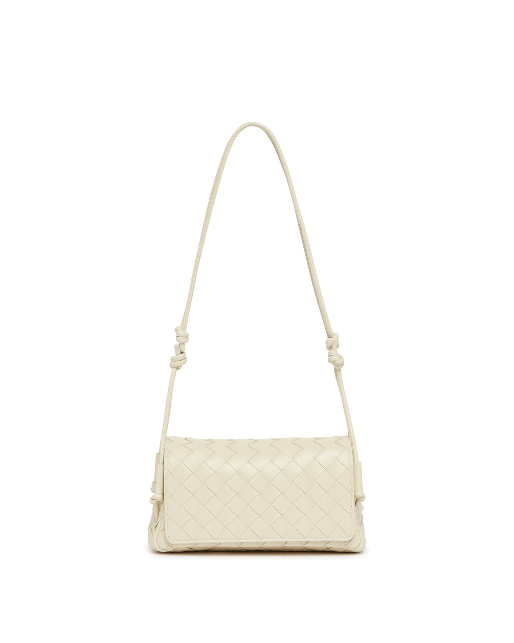 Оригінальна White Leather Notturno Clutch Bottega veneta – боковий вид