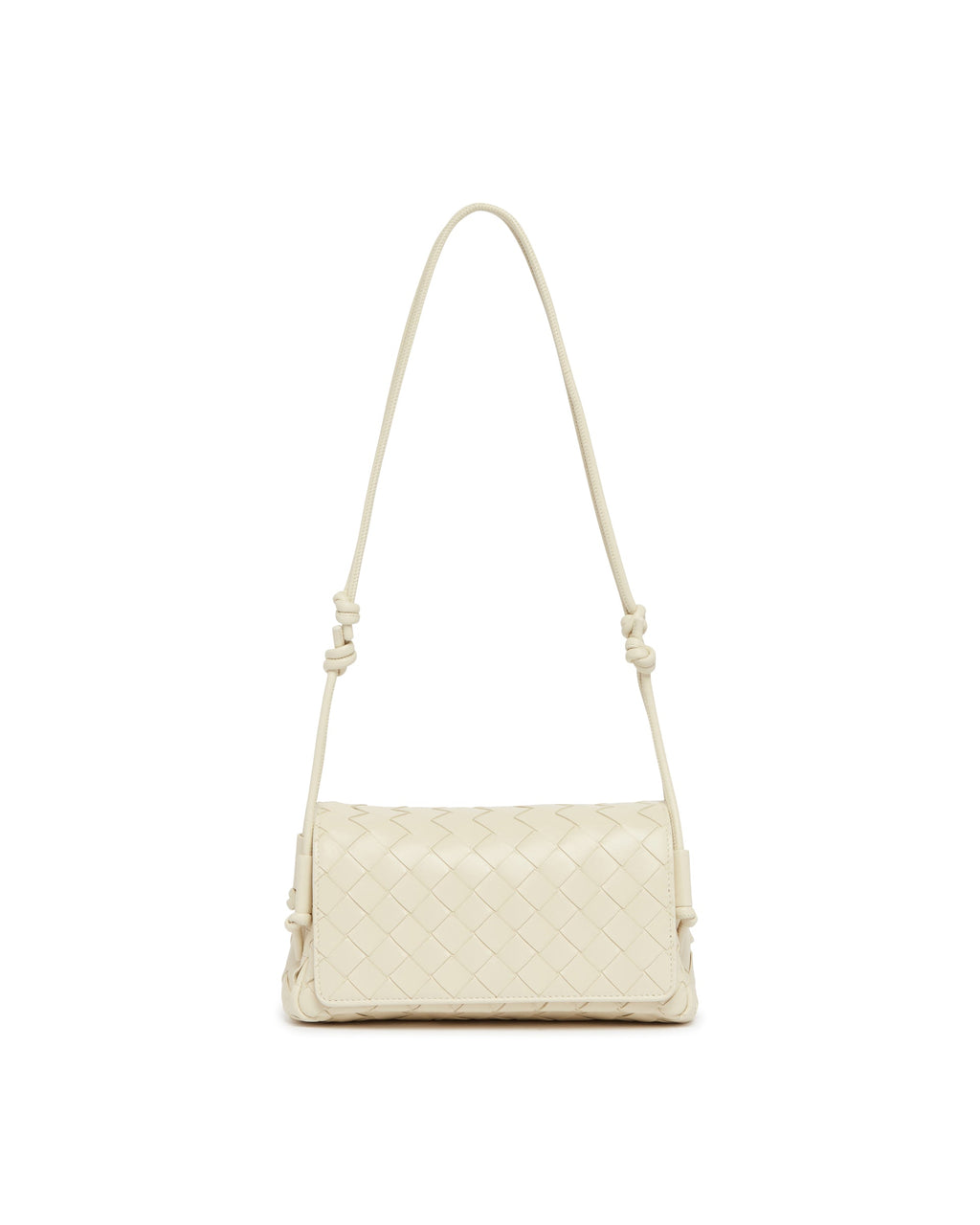 Оригінальна White Leather Notturno Clutch Bottega veneta – вид ззаду