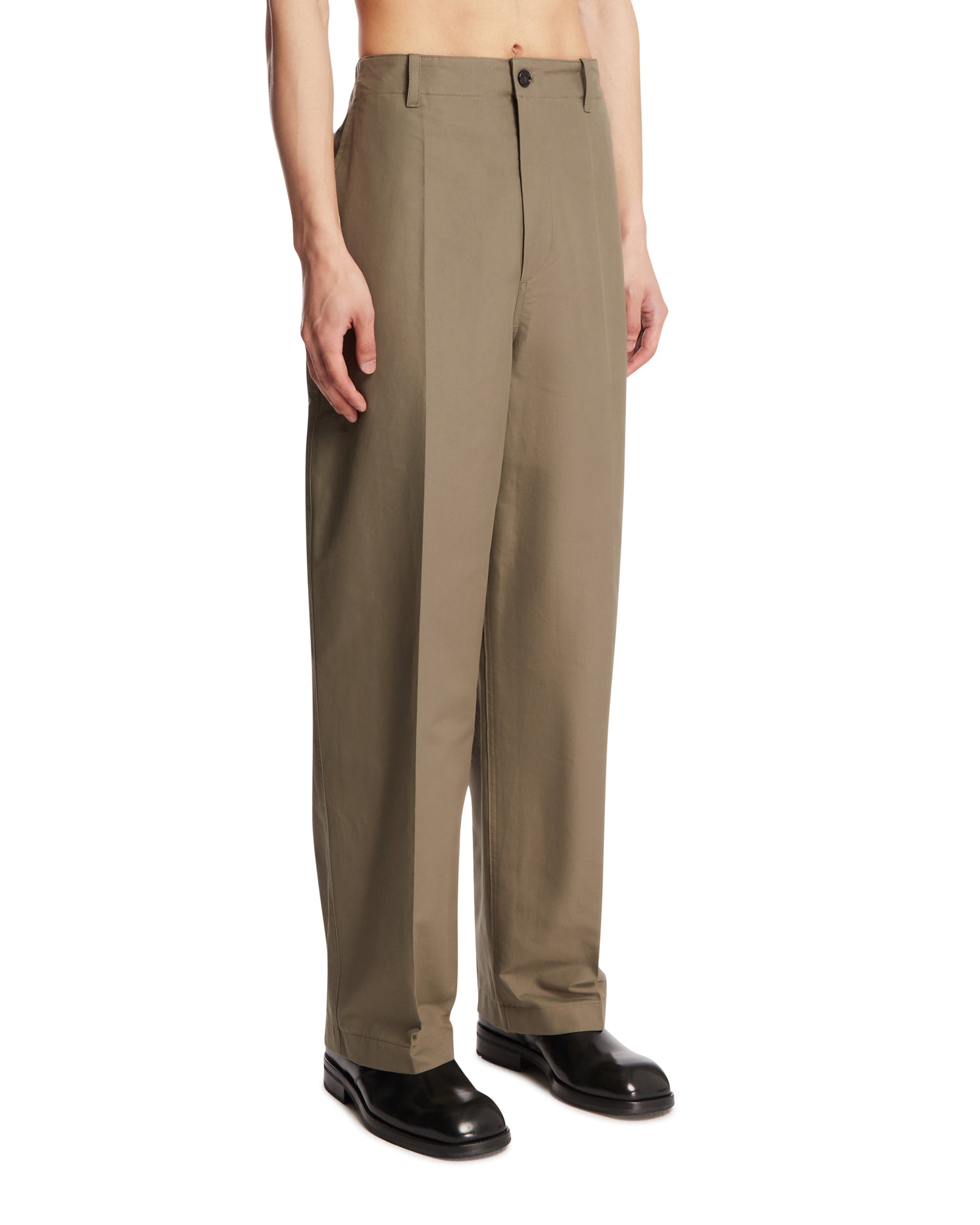 Оригінальна Gray Compact Cotton Trousers Bottega veneta – вид ззаду