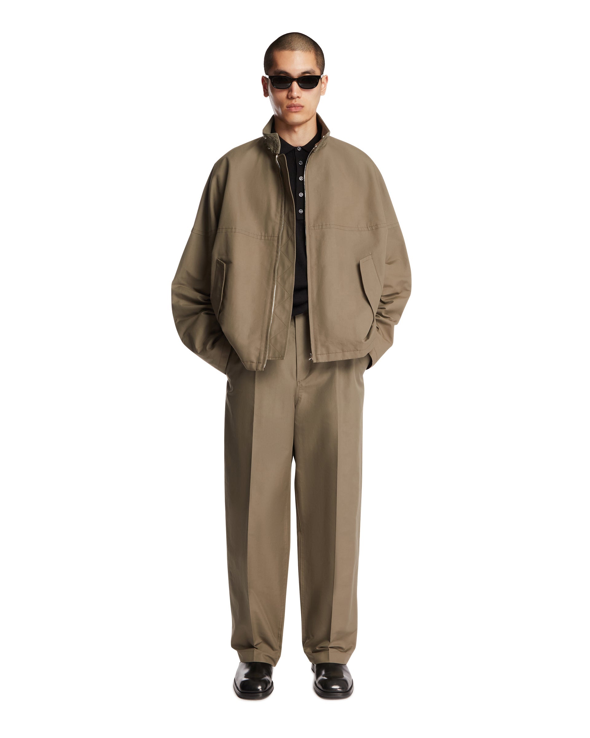 Оригінальна Gray Compact Cotton Trousers Bottega veneta – детальний вид