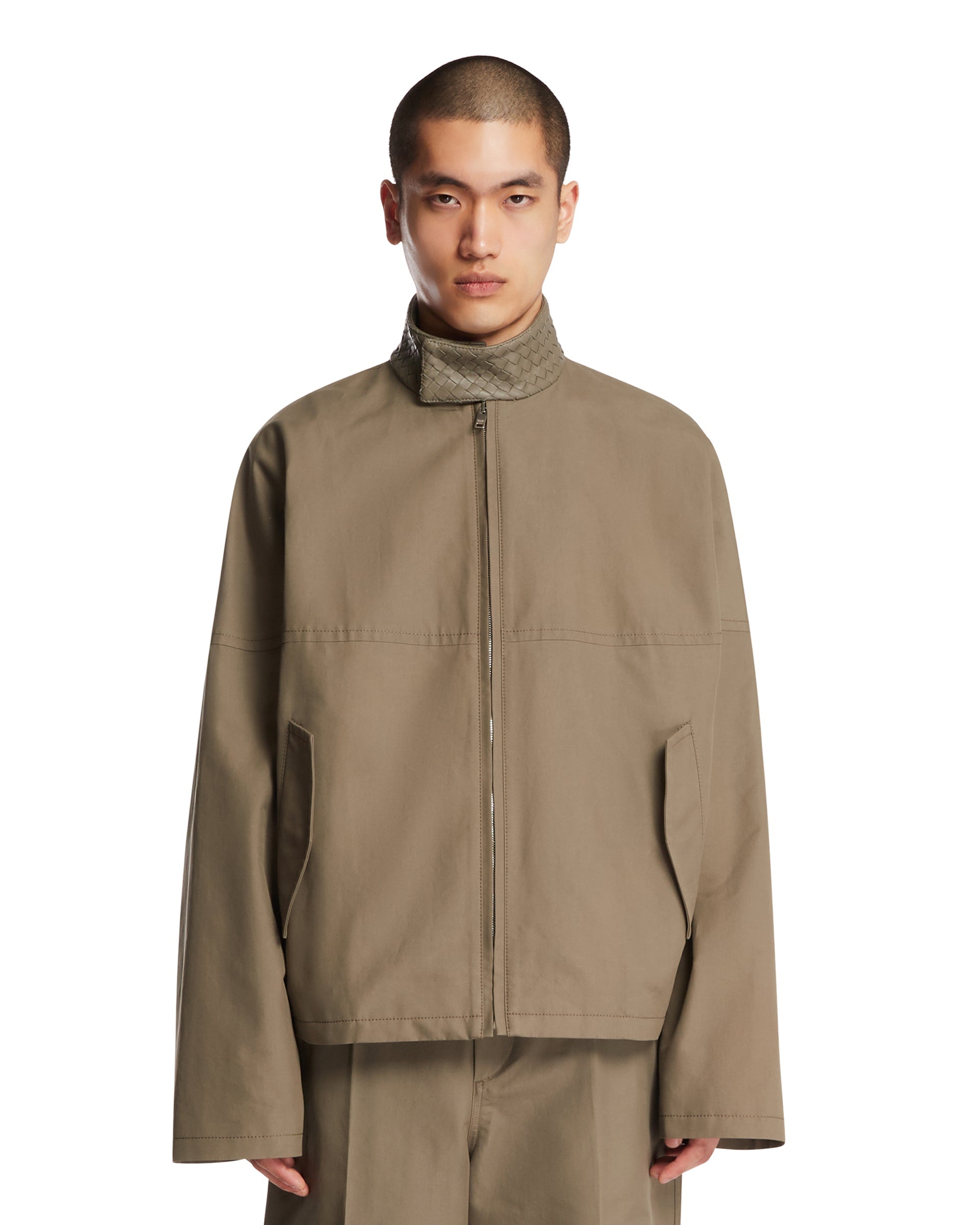 Gray Compact Cotton Jacket Bottega veneta оригінал – Купити в Україні – боковий вид