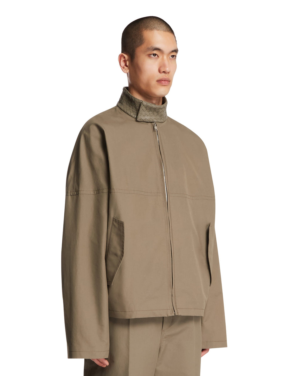 Gray Compact Cotton Jacket Bottega veneta оригінал – Купити в Україні – вид ззаду