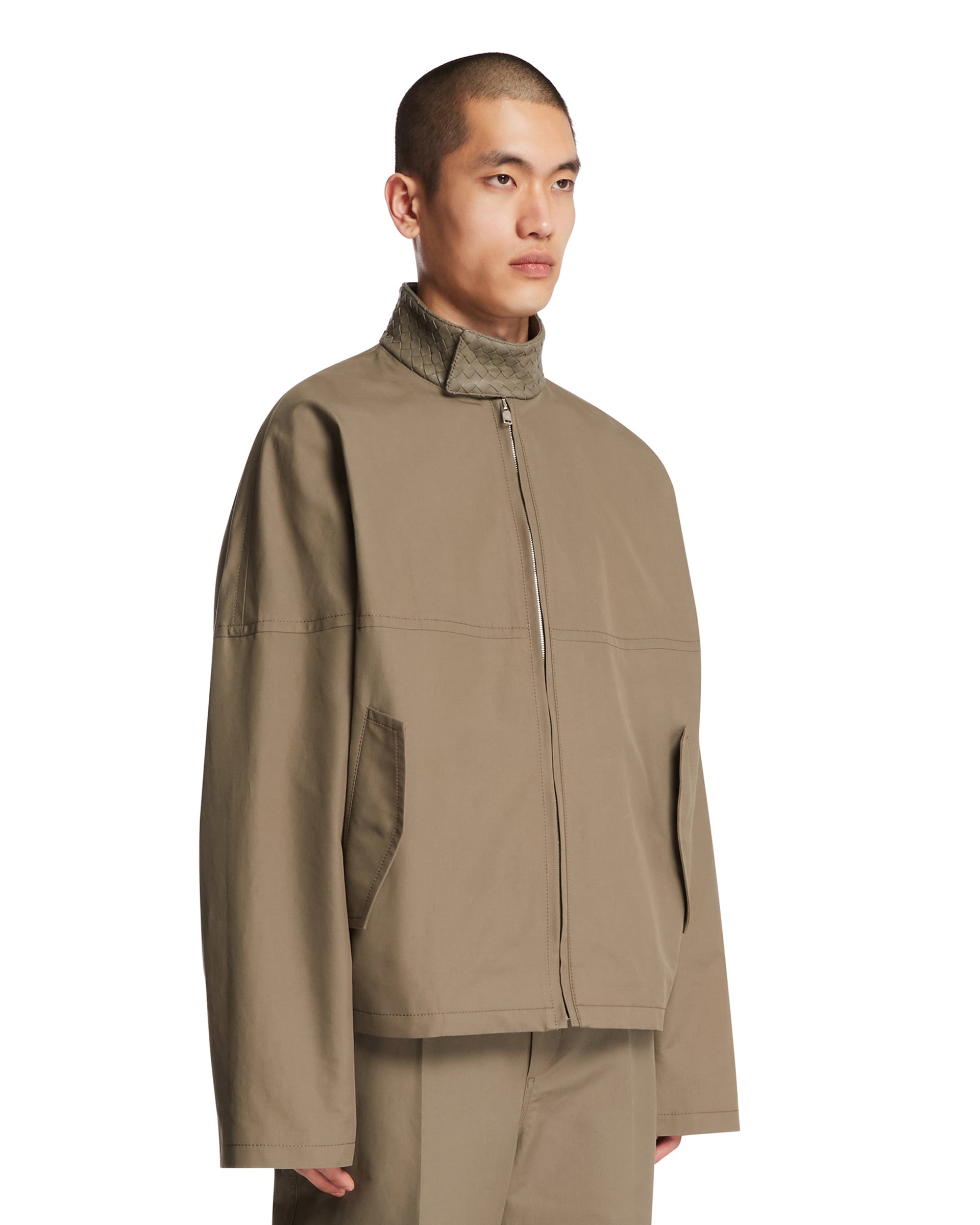 Gray Compact Cotton Jacket Bottega veneta оригінал – Купити в Україні – вид ззаду