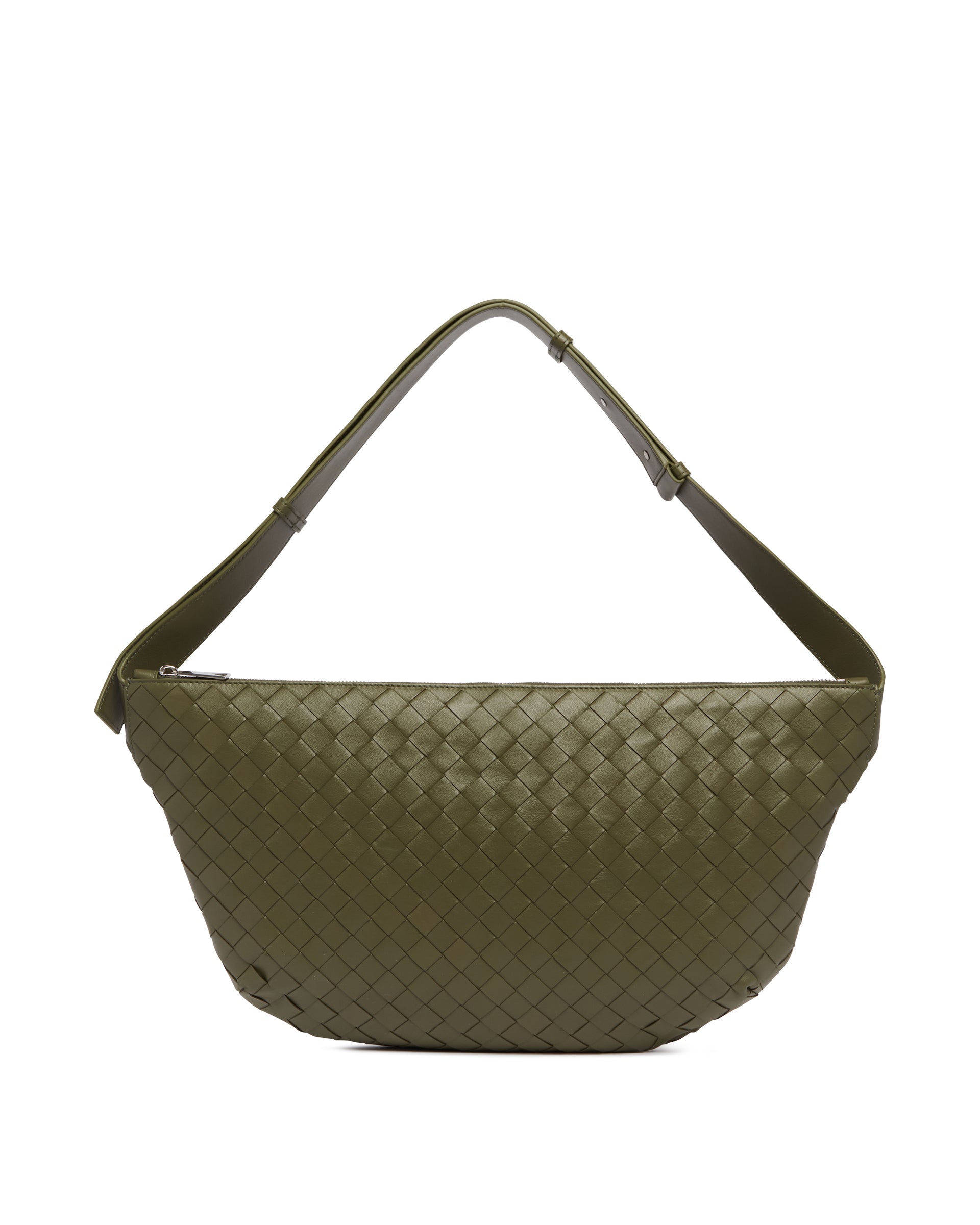 Green Intrecciato Day Sling Bag Bottega veneta – Гарантія оригінальності – боковий вид