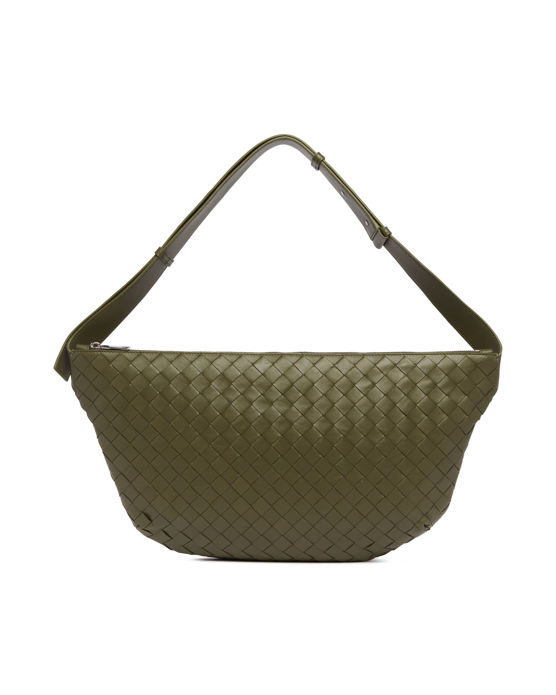 Green Intrecciato Day Sling Bag Bottega veneta – Гарантія оригінальності – вид ззаду