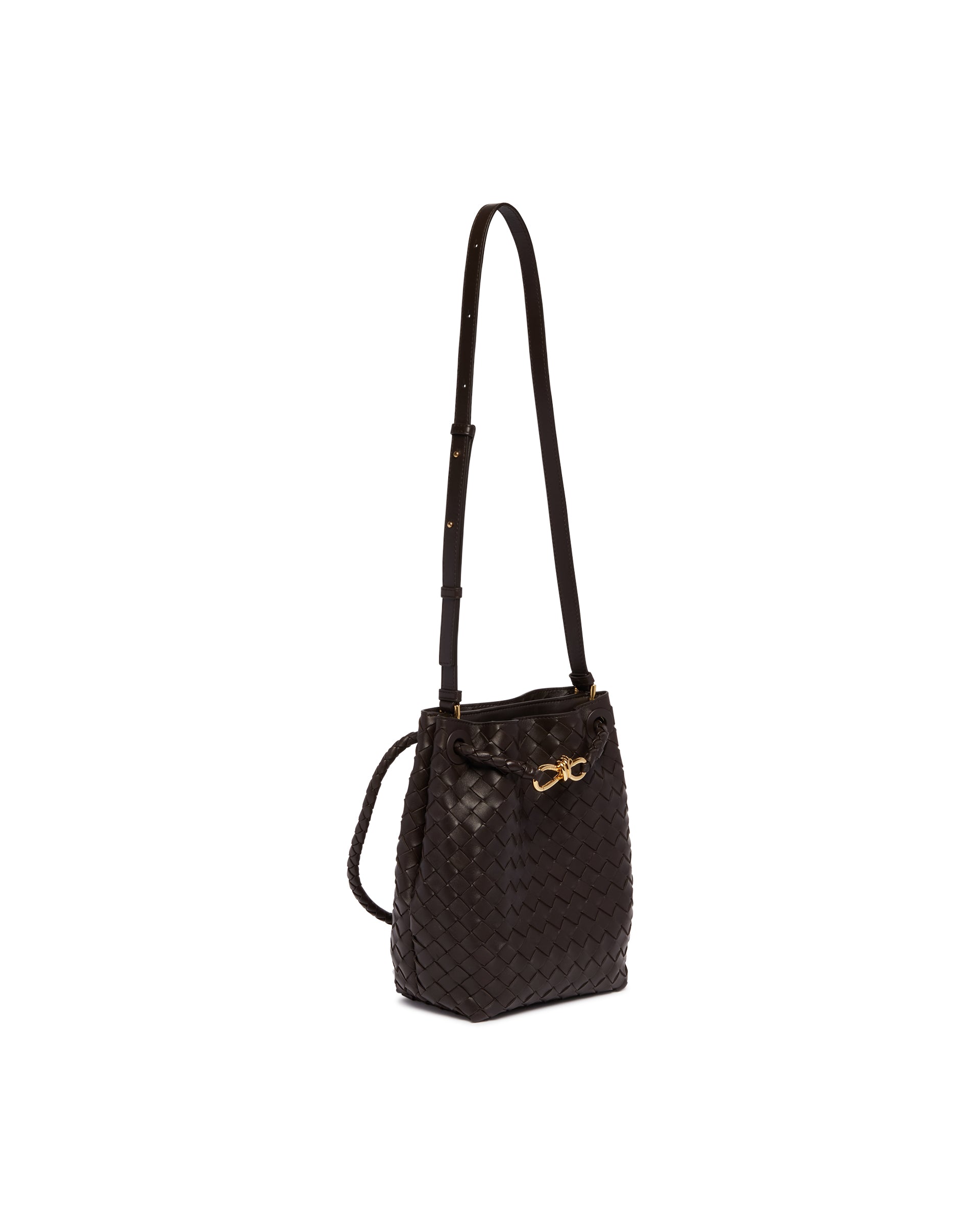 Brown Small Andiamo Bucket Bag Bottega veneta – Гарантія оригінальності – збільшений вид