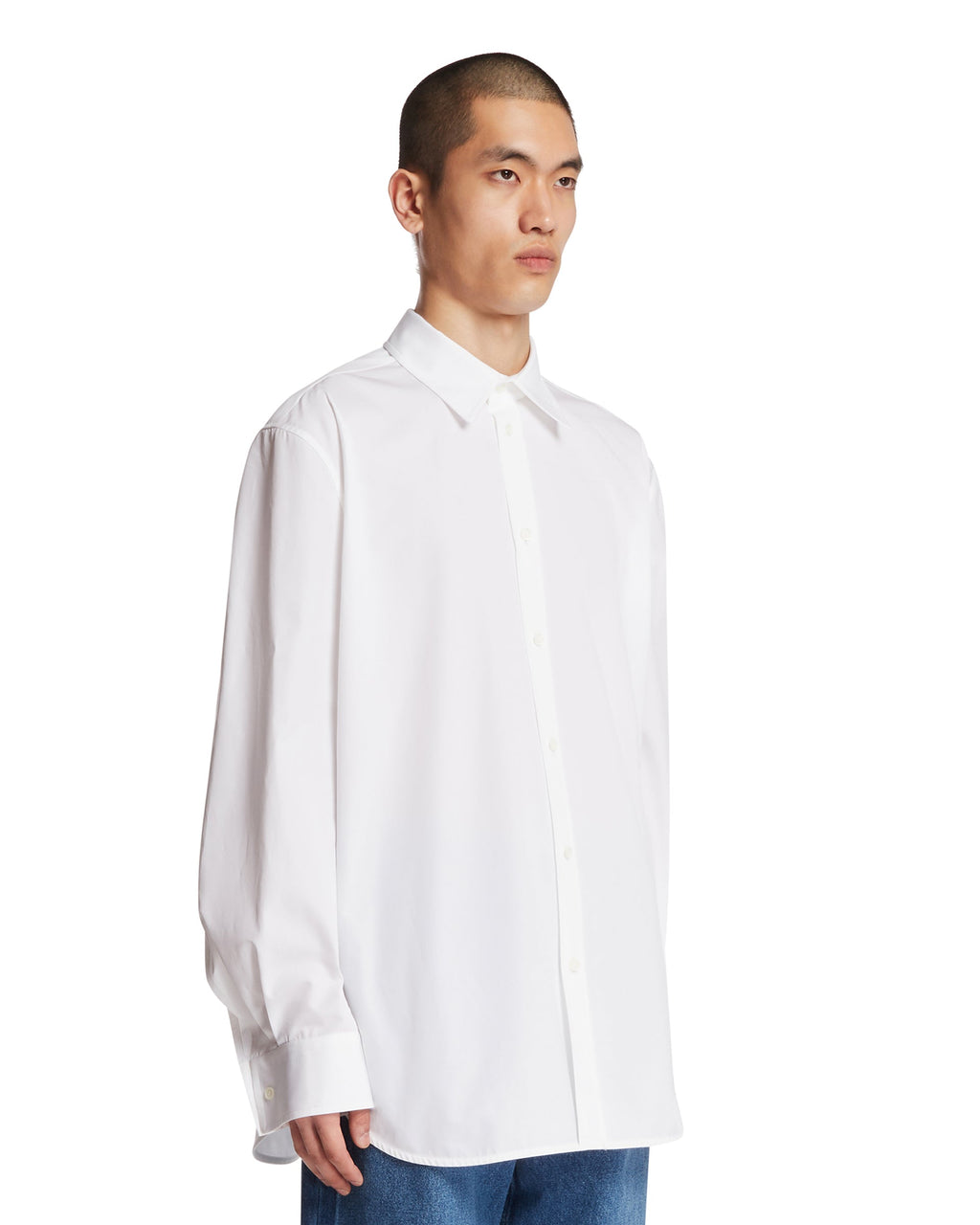 White Cotton Poplin Shirt Bottega veneta – Гарантія оригінальності – вид ззаду