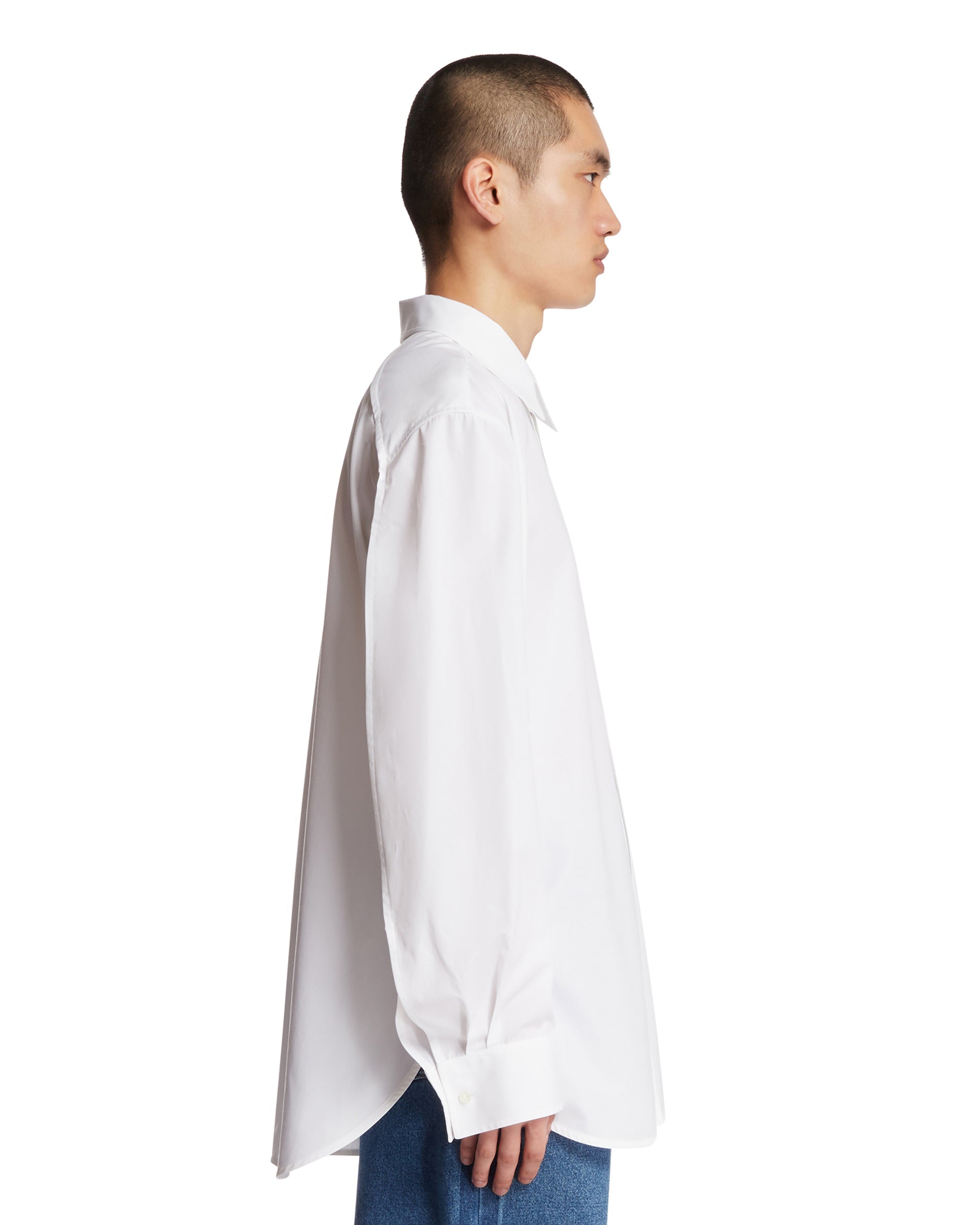 White Cotton Poplin Shirt Bottega veneta – Гарантія оригінальності – збільшений вид
