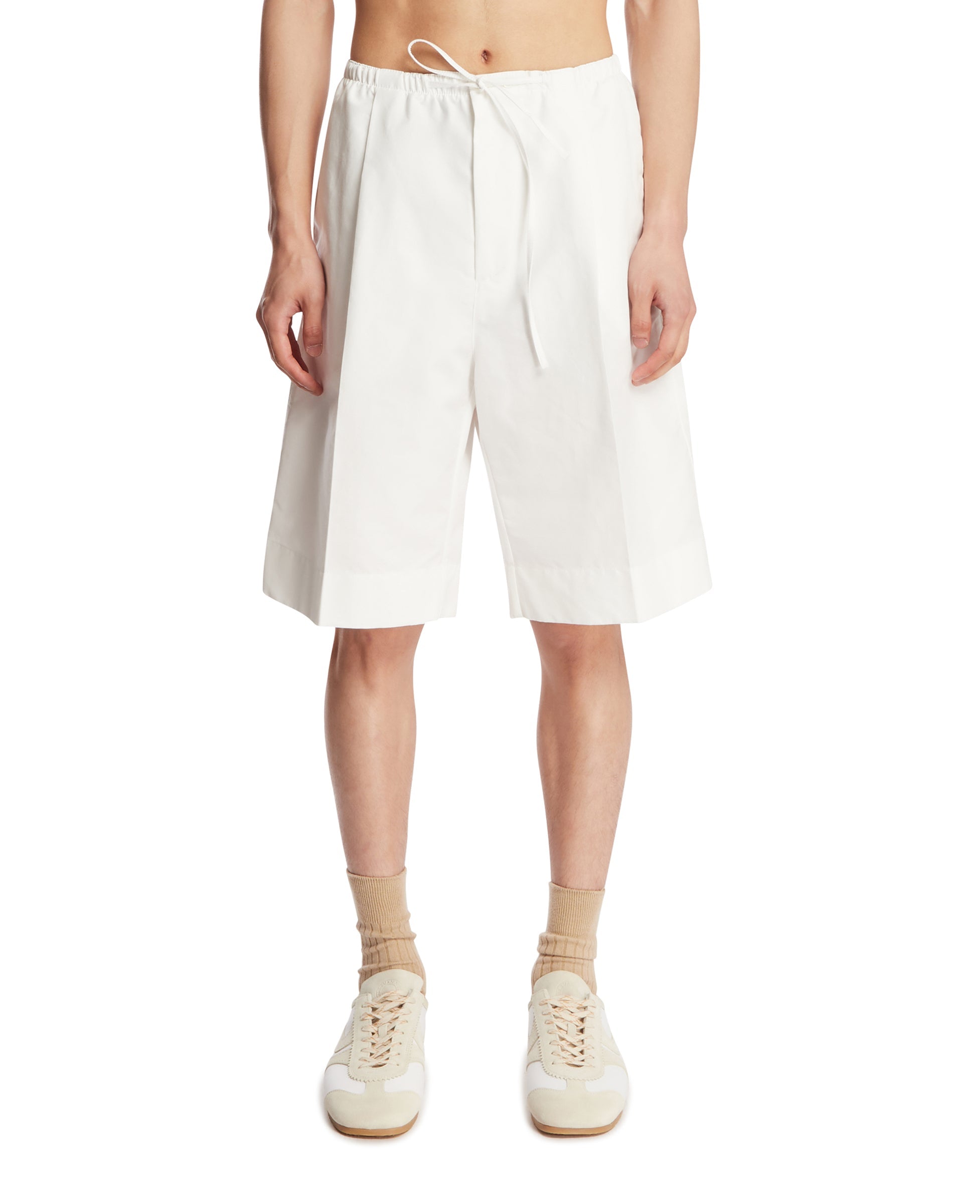 Оригінальна White Cotton Bermuda Shorts Bottega veneta – боковий вид