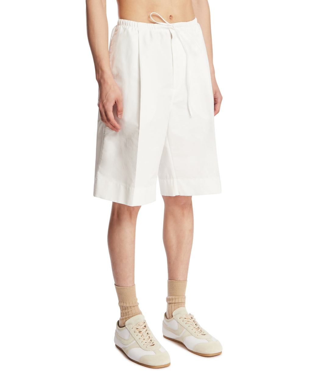 Оригінальна White Cotton Bermuda Shorts Bottega veneta – вид ззаду