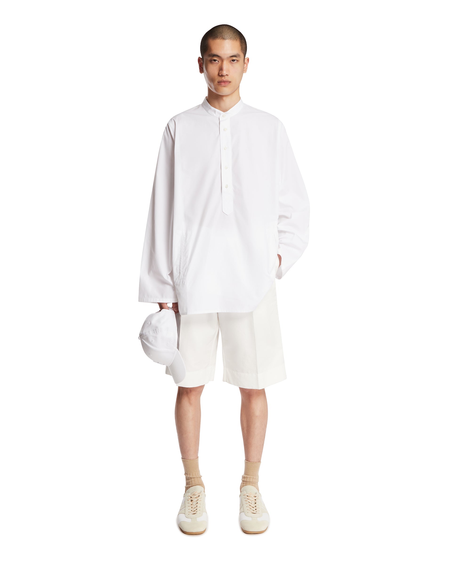 Оригінальна White Cotton Bermuda Shorts Bottega veneta – детальний вид