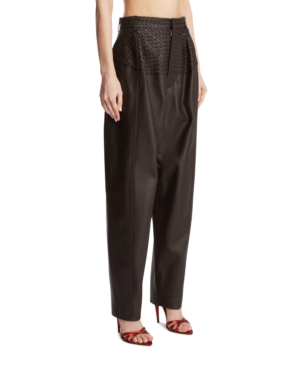 Brown Leather Pants Bottega veneta оригінал – Купити в Україні – вид ззаду