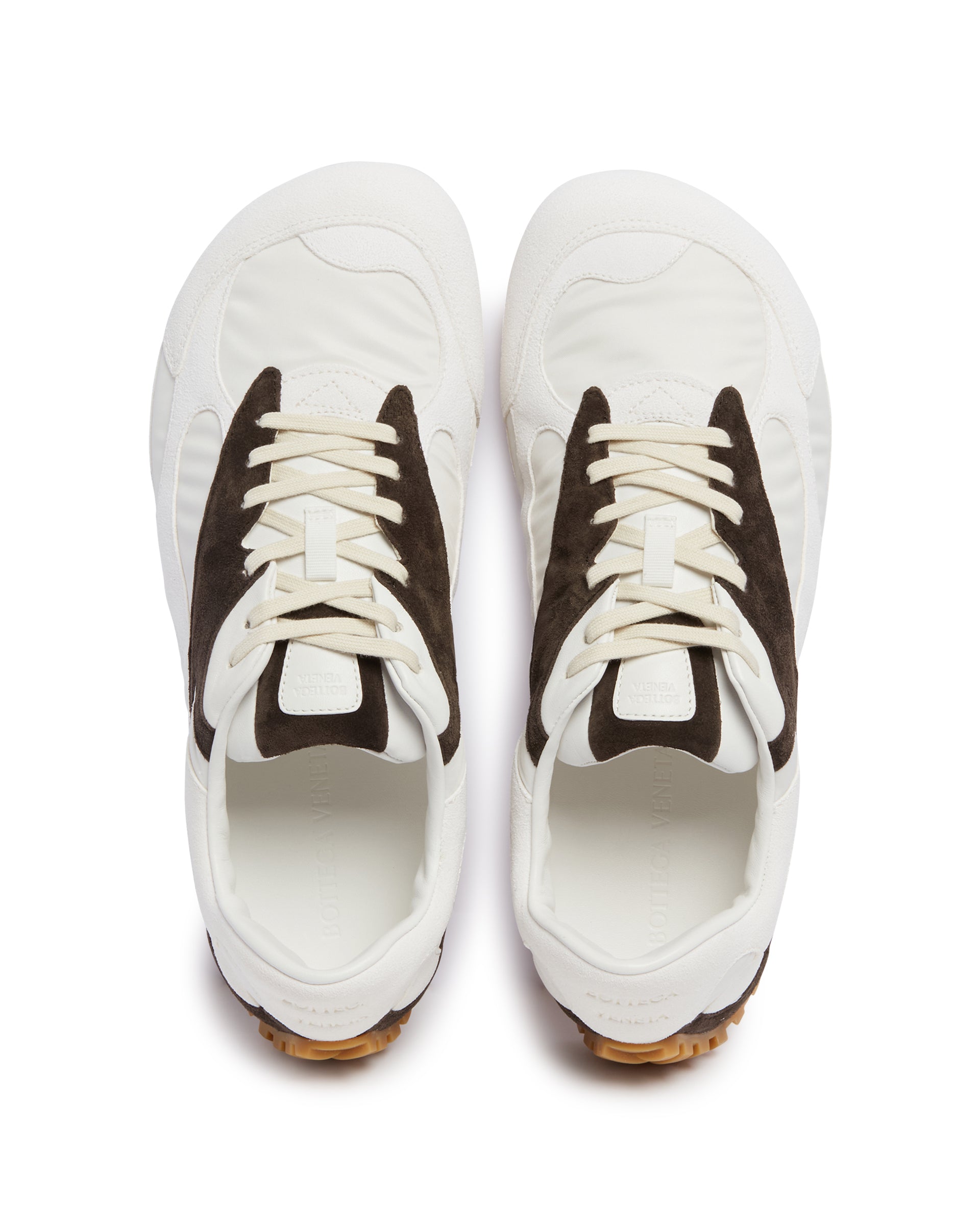 Оригінальна White And Brown Orbit Flash Sneakers Bottega veneta – детальний вид