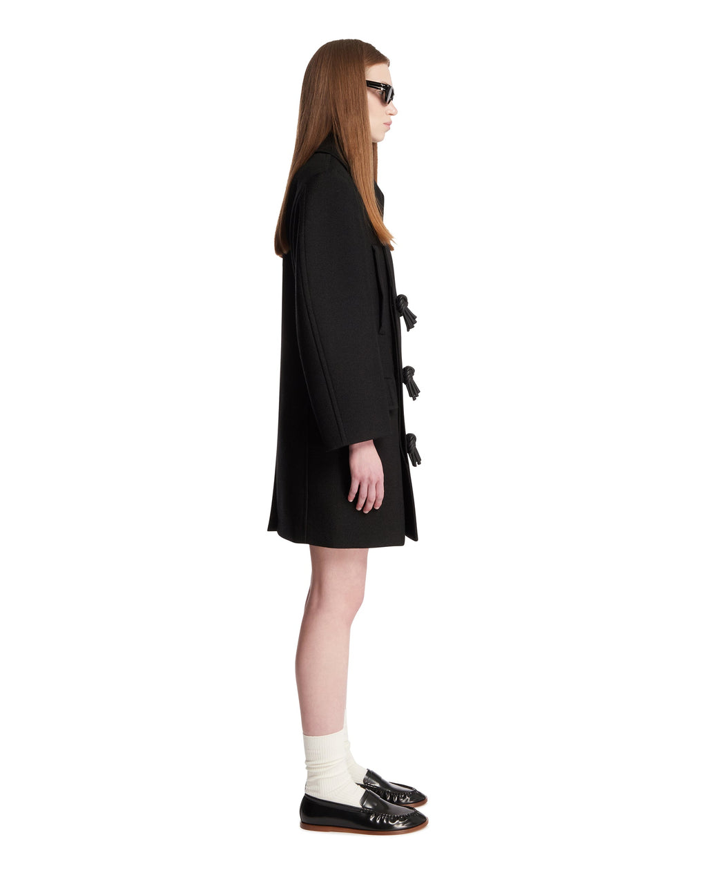Оригінальна Black Woven-Detail Coat Bottega veneta – збільшений вид