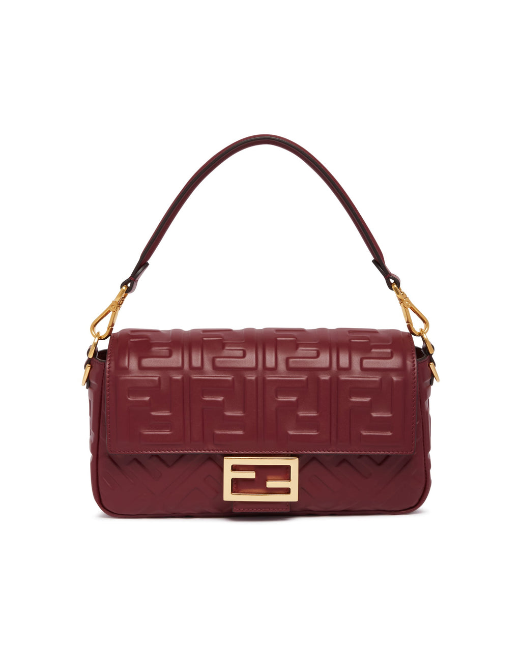Burgundy Leather Baguette Bag Fendi оригінал – Купити в Україні – вид ззаду
