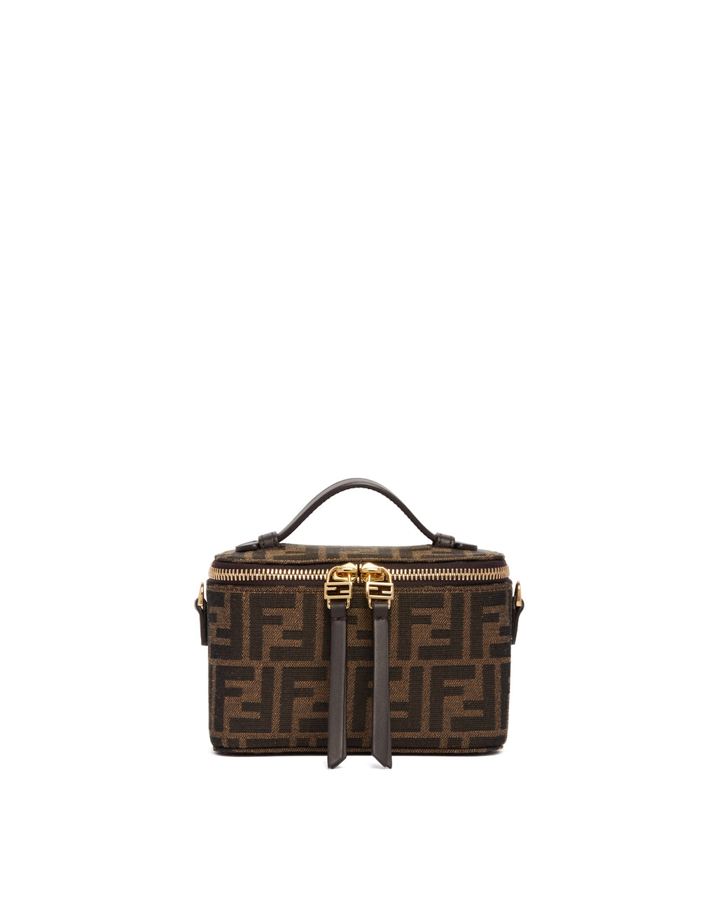 Оригінальна Brown Mini Ff Jacquard Vanity Bag Fendi – боковий вид