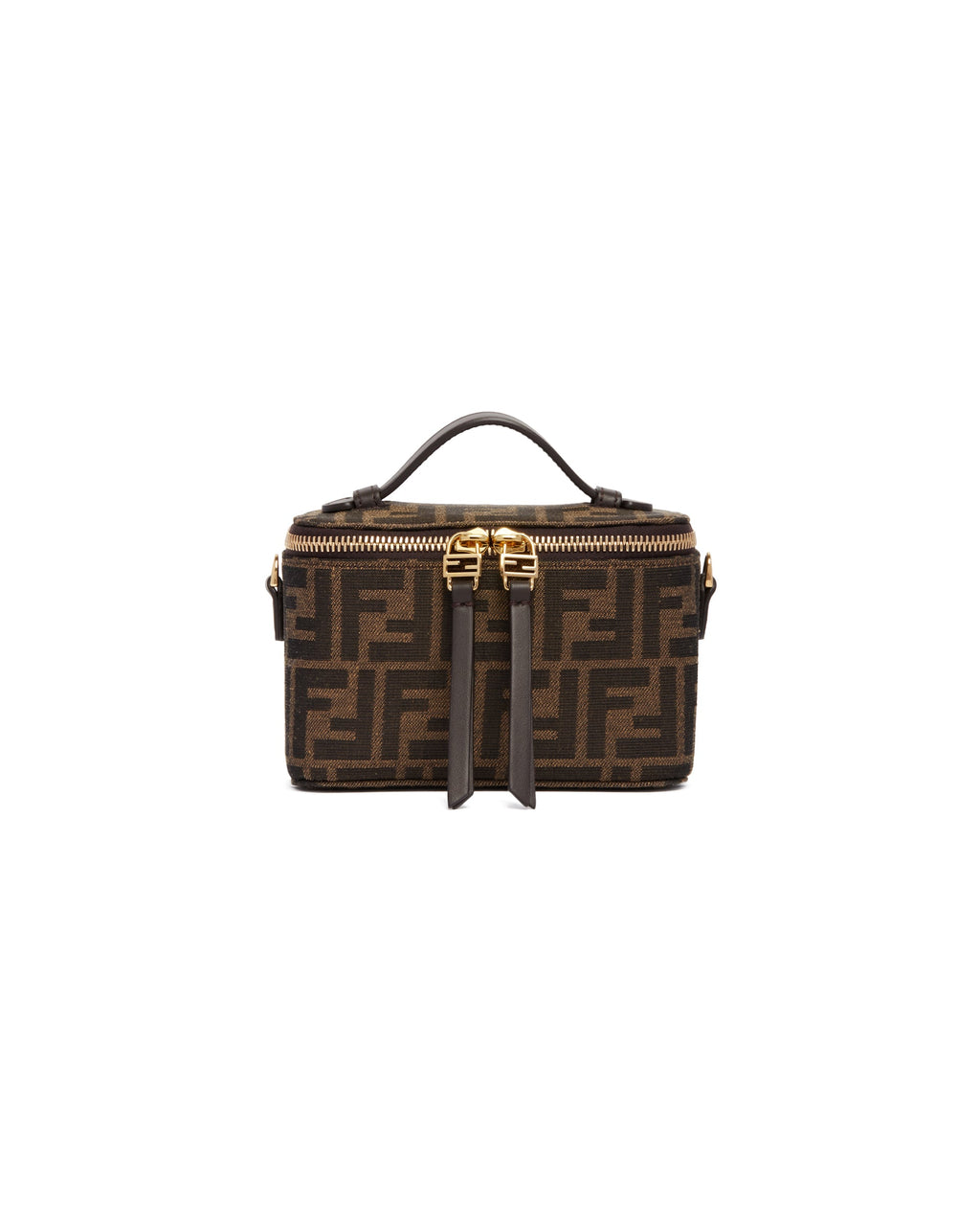 Оригінальна Brown Mini Ff Jacquard Vanity Bag Fendi – вид ззаду