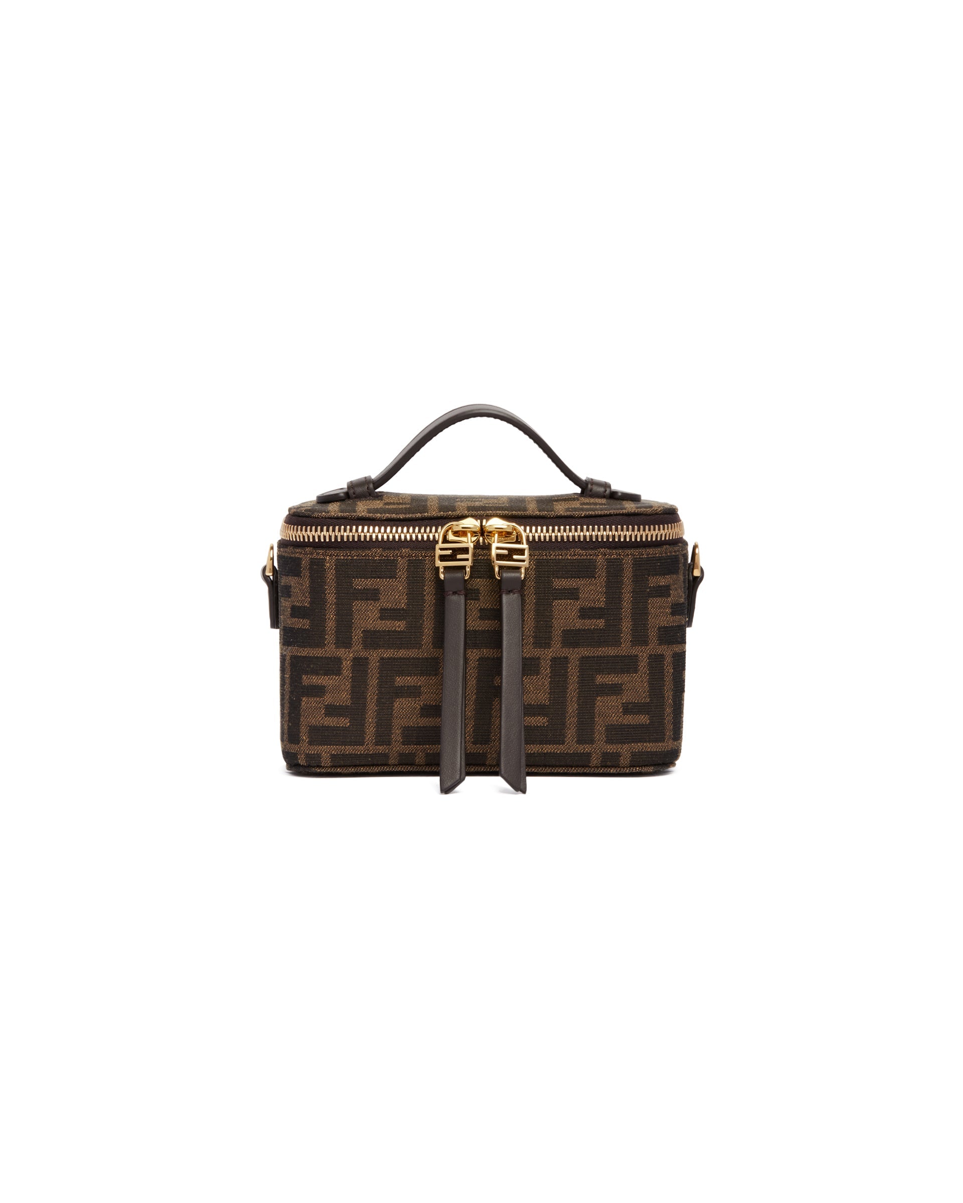 Оригінальна Brown Mini Ff Jacquard Vanity Bag Fendi – вид ззаду