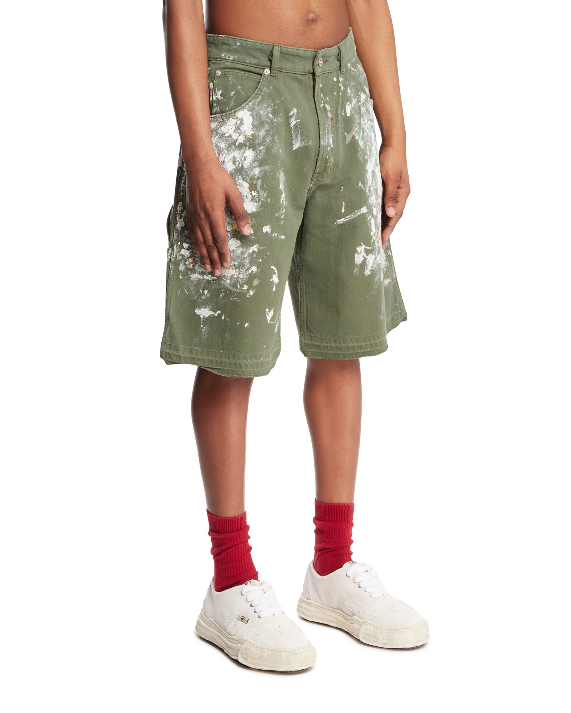 Green Patent-Effect Shorts Gallery department – Гарантія оригінальності – вид ззаду