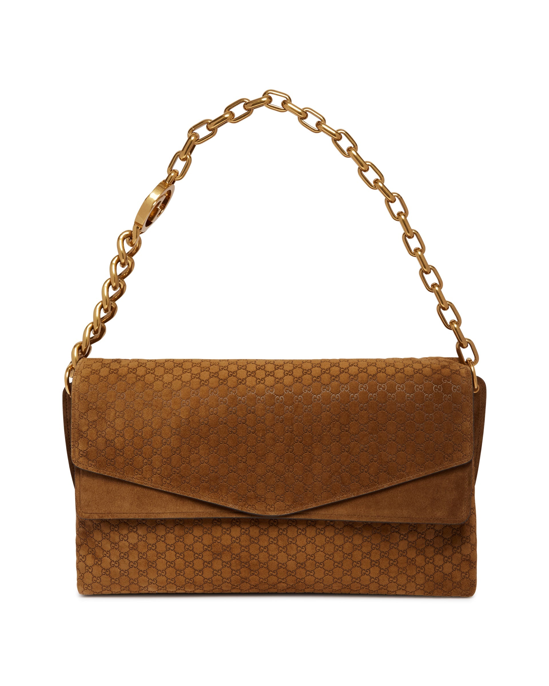 Brown Large Chain Shoulder Bag Gucci – Гарантія оригінальності – вид ззаду