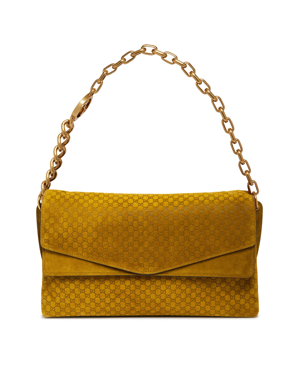 Оригінальна Yellow Medium Chain Shoulder Bag Gucci – боковий вид