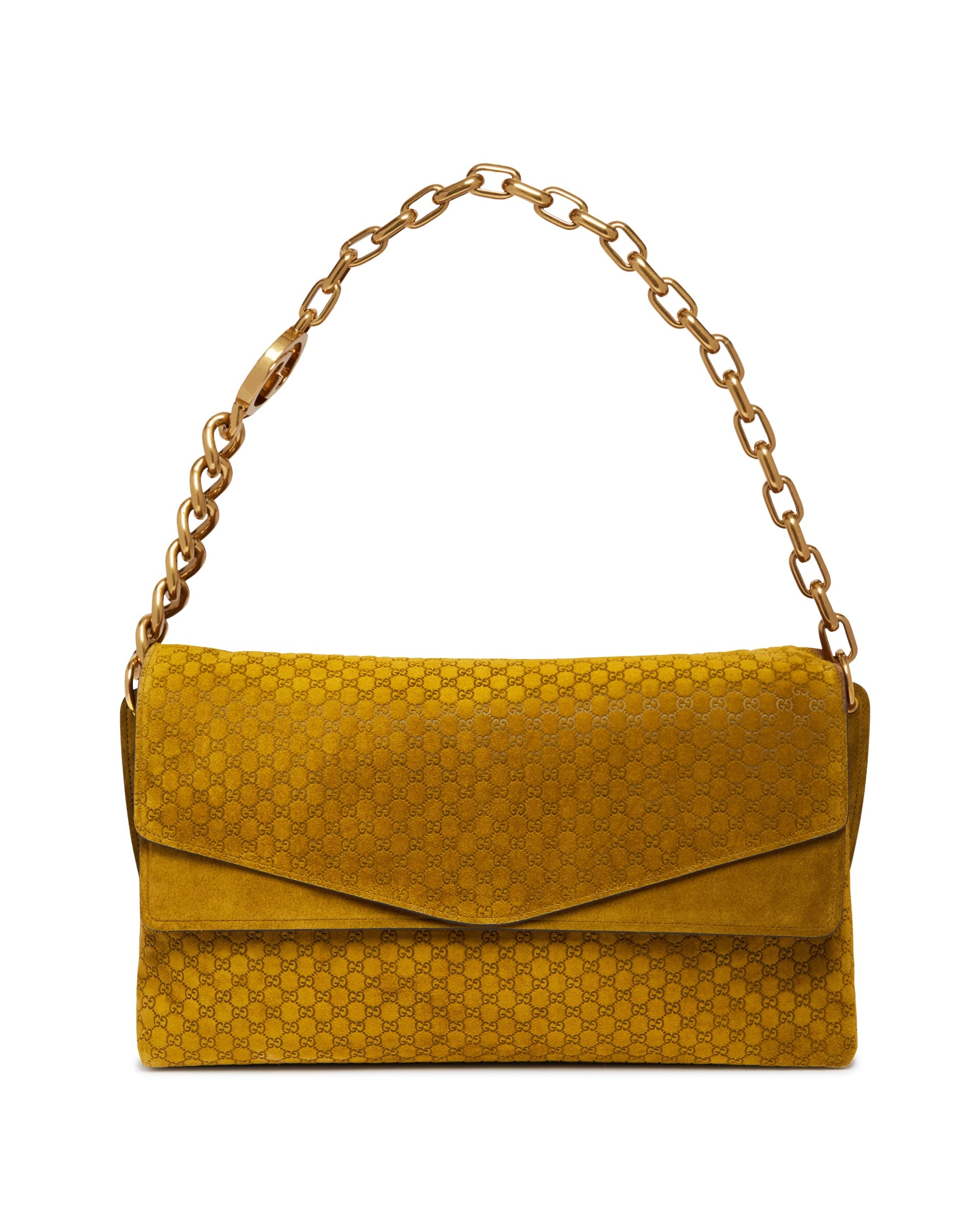 Оригінальна Yellow Medium Chain Shoulder Bag Gucci – вид ззаду