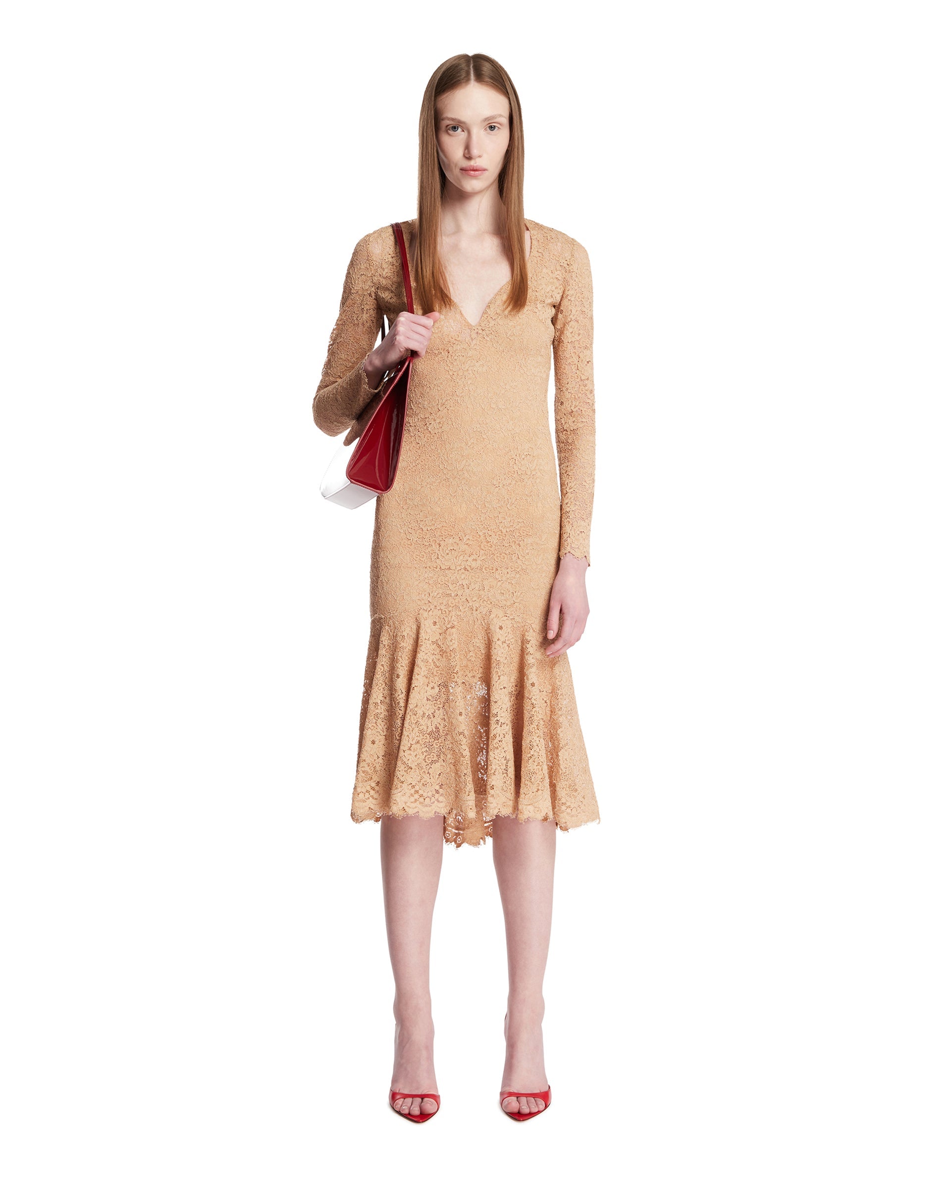 Beige Gg Floral Motif Lace Dress Gucci оригінал – Купити в Україні – детальний вид