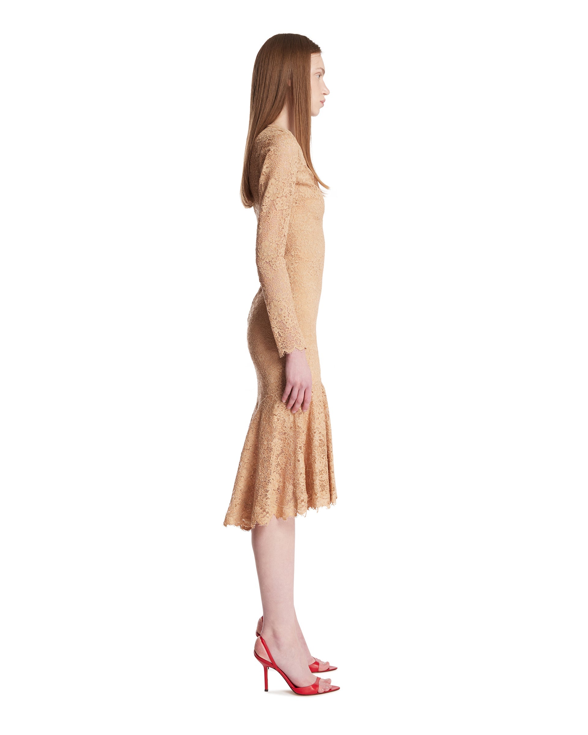 Beige Gg Floral Motif Lace Dress Gucci оригінал – Купити в Україні – збільшений вид
