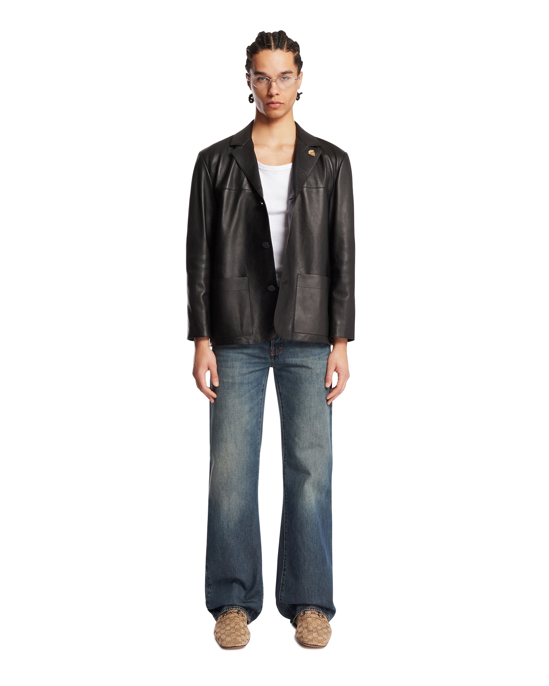 Оригінальна Black Nappa Leather Jacket Gucci – детальний вид