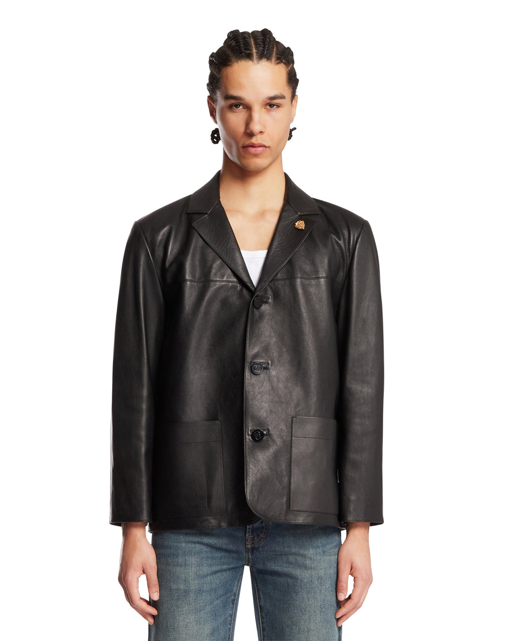 Оригінальна Black Nappa Leather Jacket Gucci – боковий вид