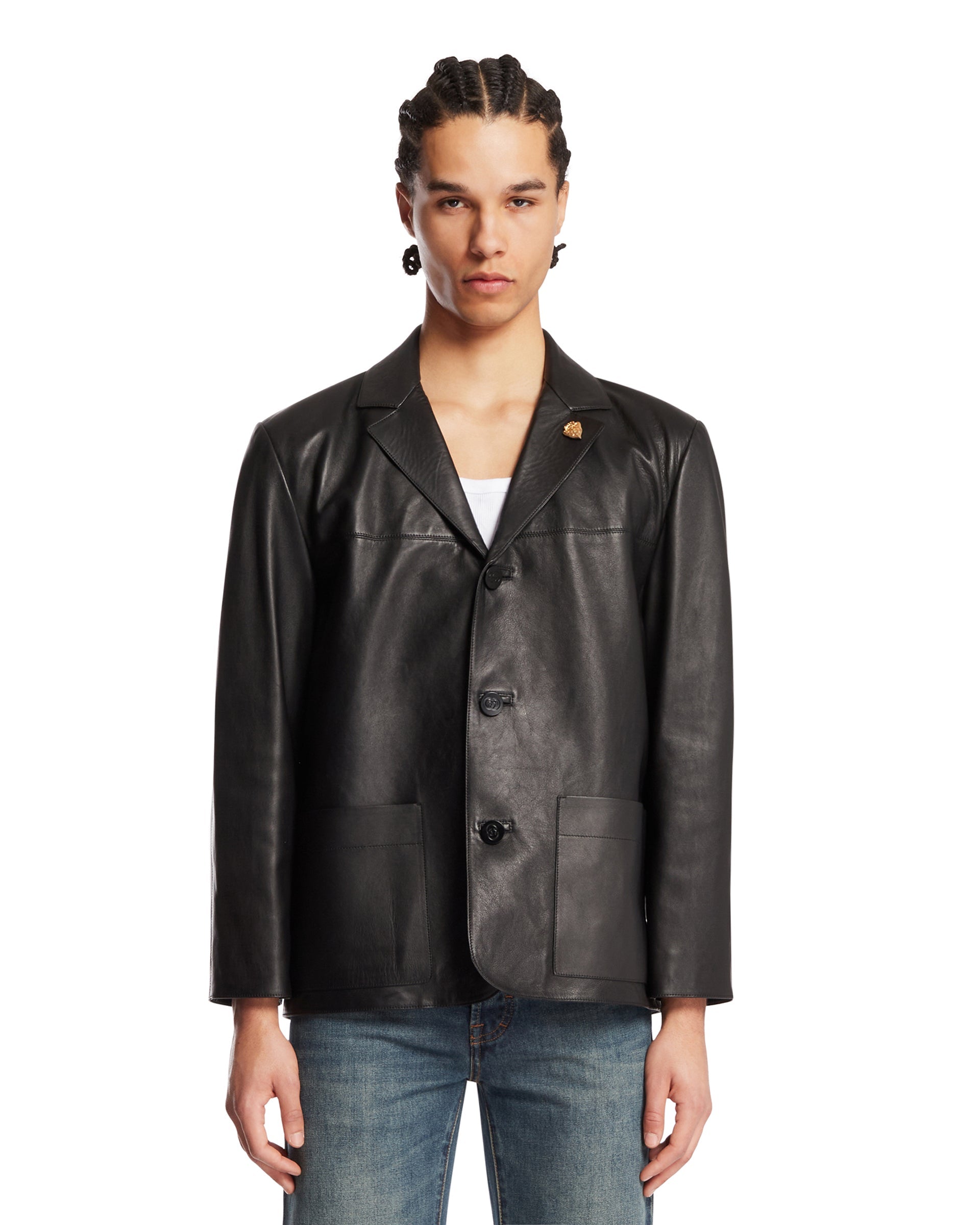 Оригінальна Black Nappa Leather Jacket Gucci – боковий вид
