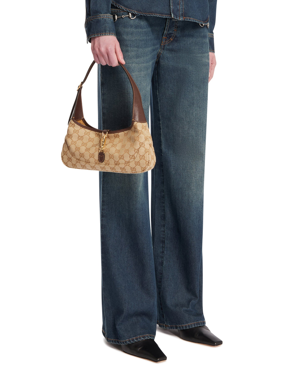 Beige Small Jackie Slim Shoulder Bag Gucci – Гарантія оригінальності – детальний вид