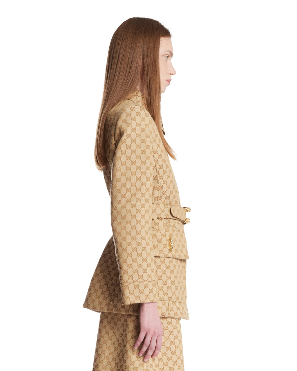 Beige Gg Belted Jacket Gucci оригінал – Купити в Україні – збільшений вид