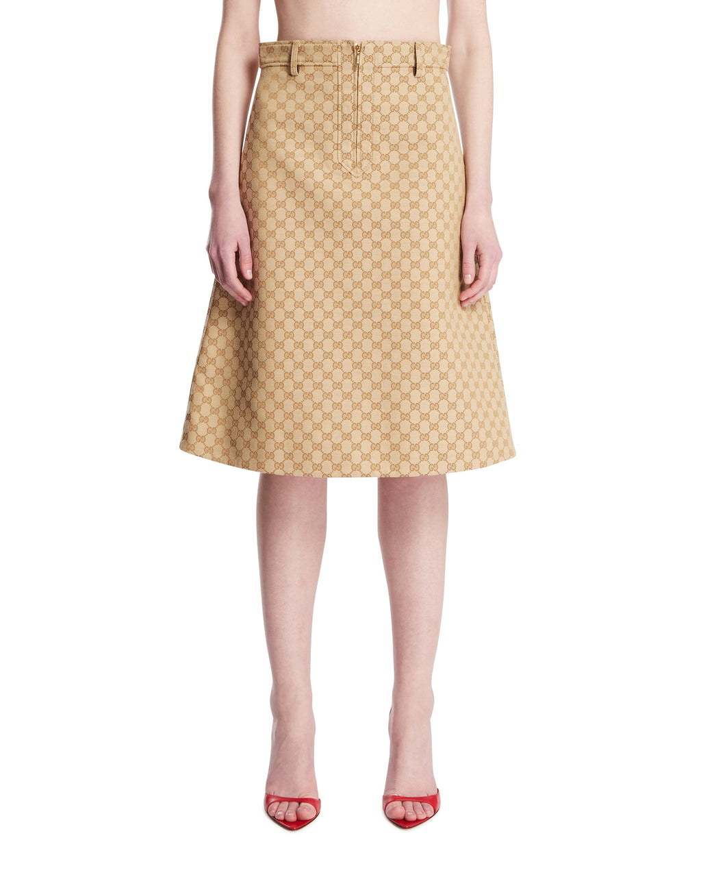 Beige Cotton Canvas Skirt Gucci оригінал – Купити в Україні – боковий вид