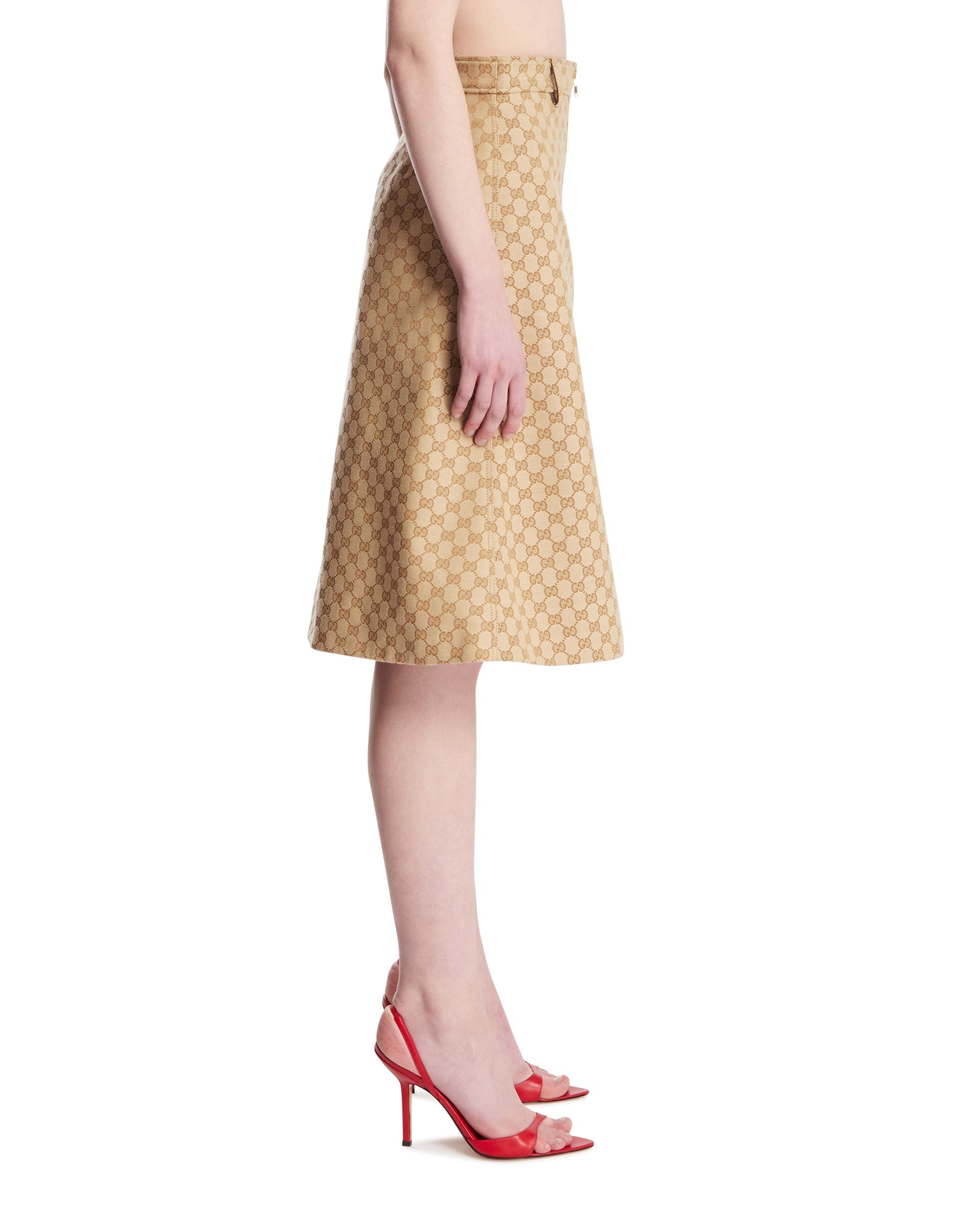 Beige Cotton Canvas Skirt Gucci оригінал – Купити в Україні – збільшений вид