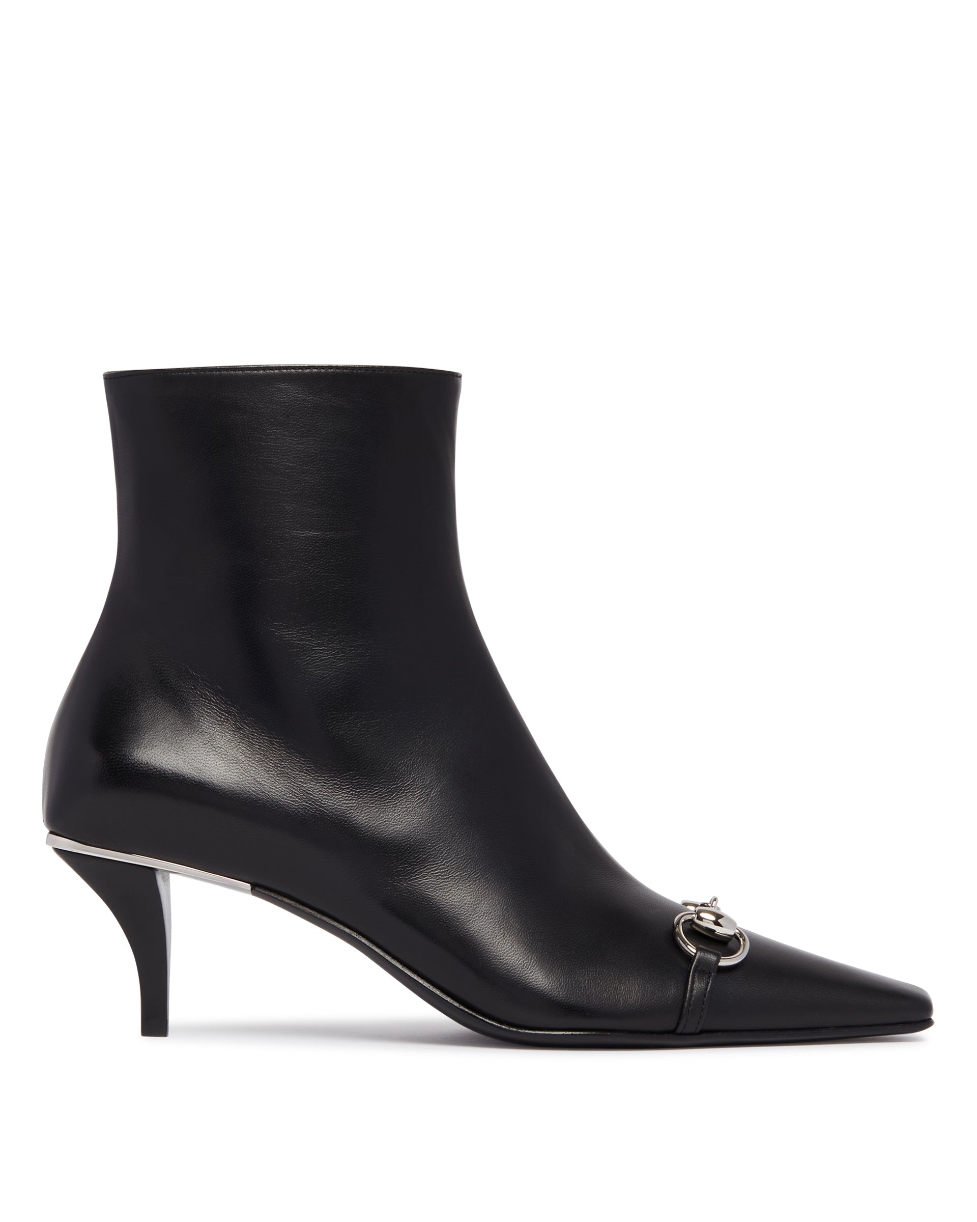Black Leather Vittoria Ankle Boots Gucci – Гарантія оригінальності – боковий вид