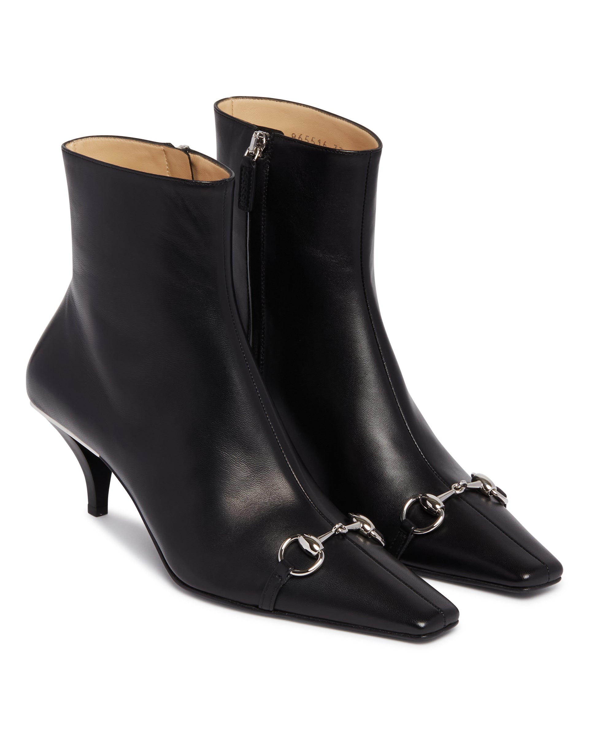 Black Leather Vittoria Ankle Boots Gucci – Гарантія оригінальності – детальний вид