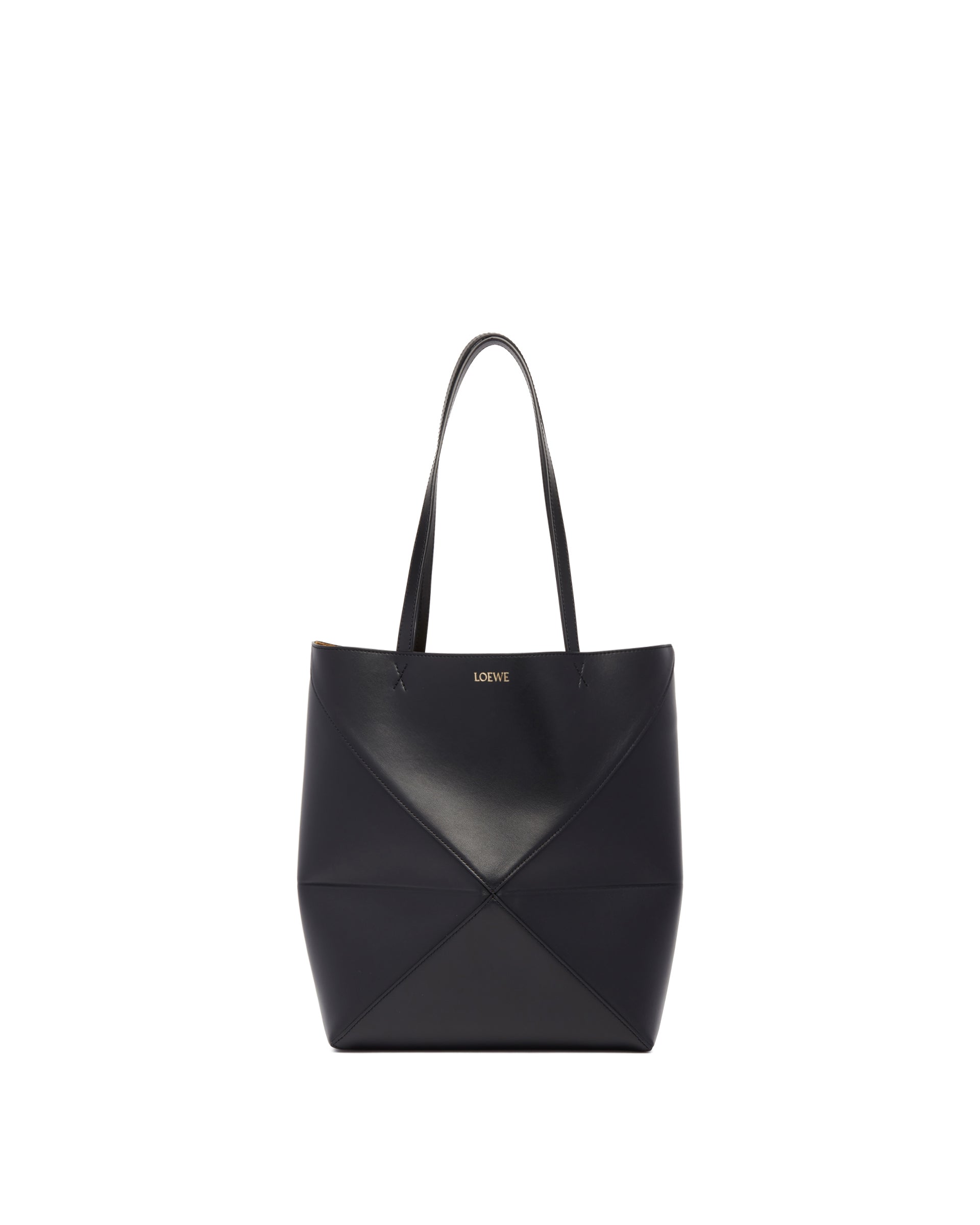 Black Medium Puzzle Fold Tote Loewe – Гарантія оригінальності – боковий вид