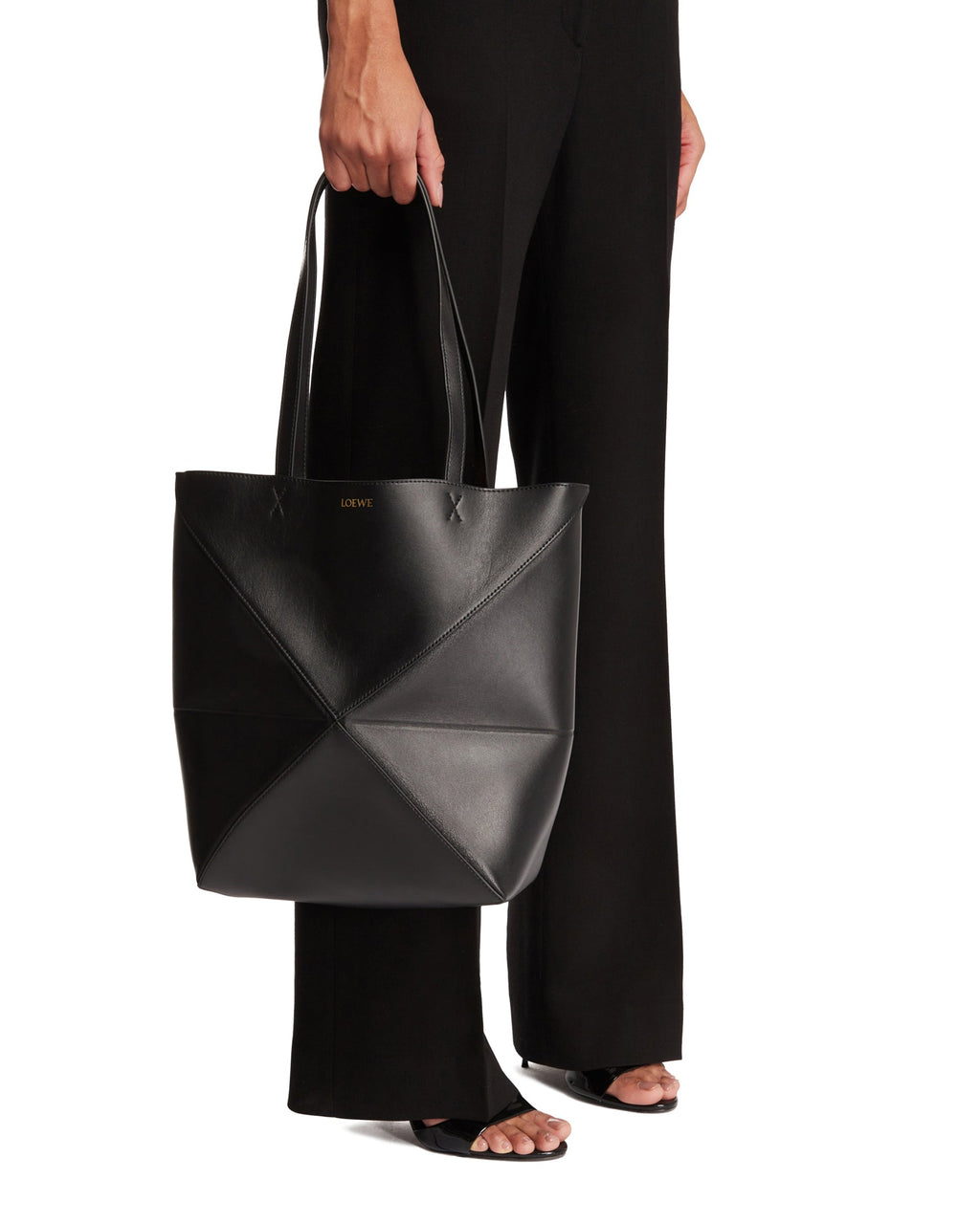 Black Medium Puzzle Fold Tote Loewe – Гарантія оригінальності – детальний вид