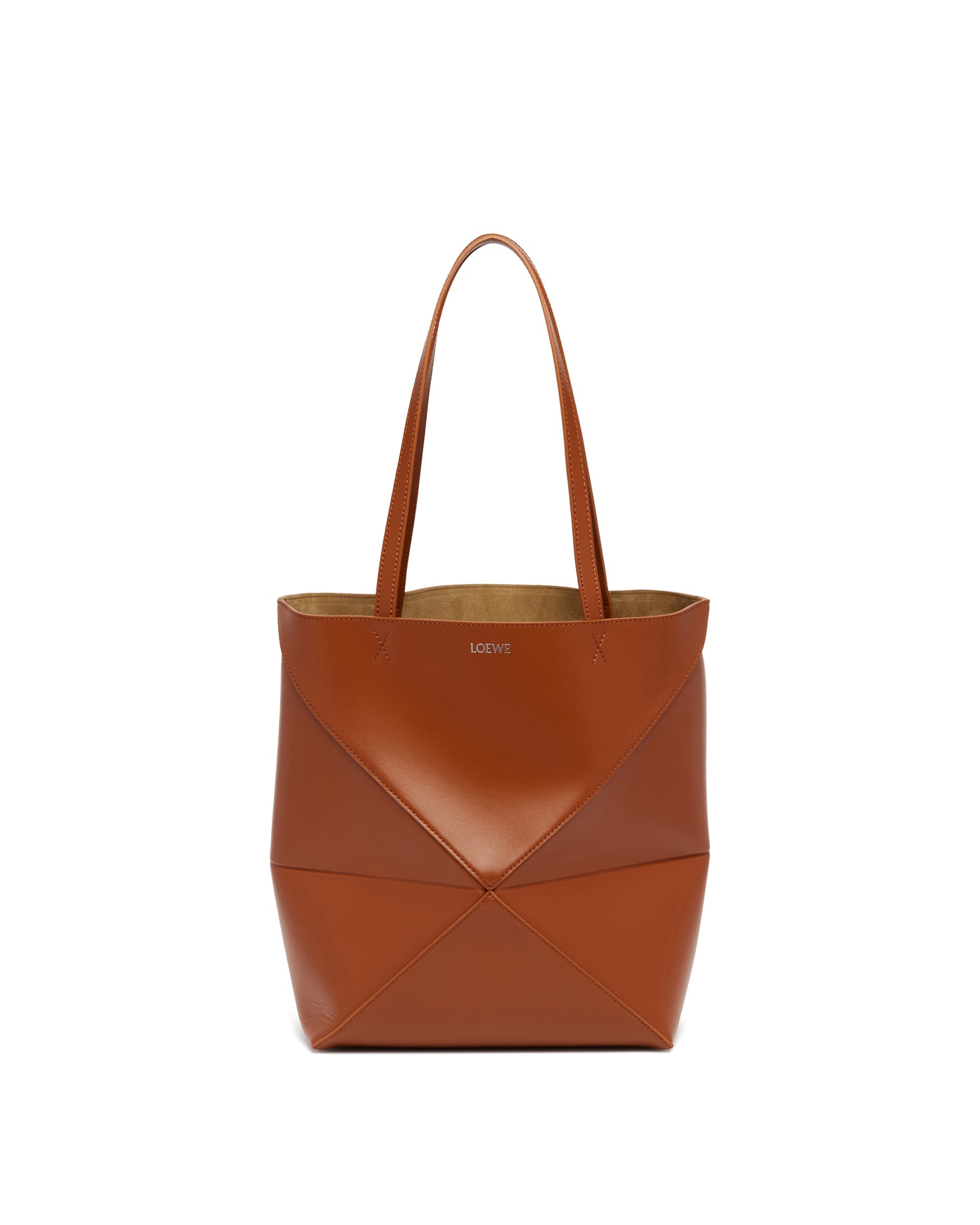 Brown Medium Puzzle Fold Tote Bag Loewe – Гарантія оригінальності – боковий вид