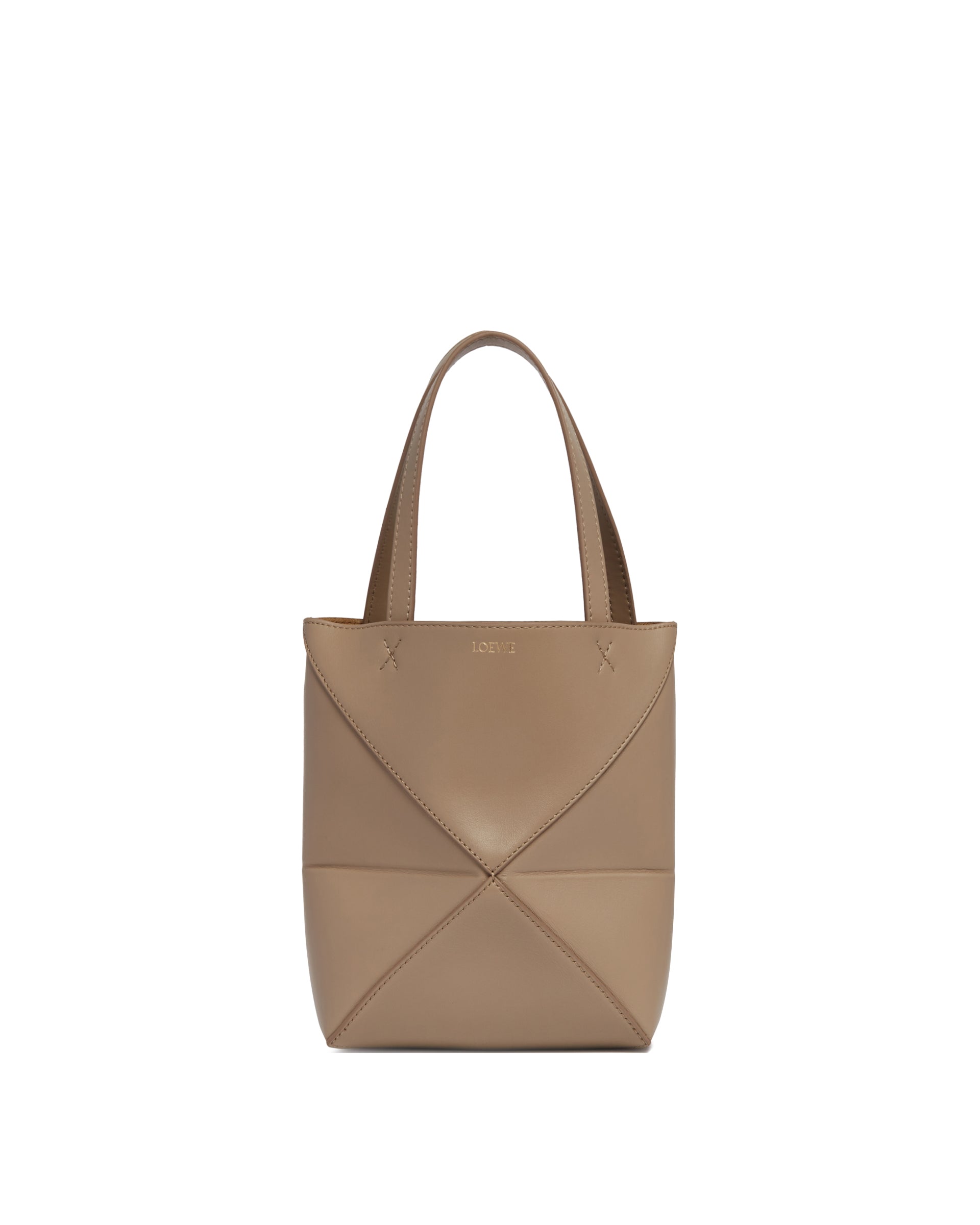 Beige Mini Puzzle Fold Tote Loewe – Гарантія оригінальності – боковий вид